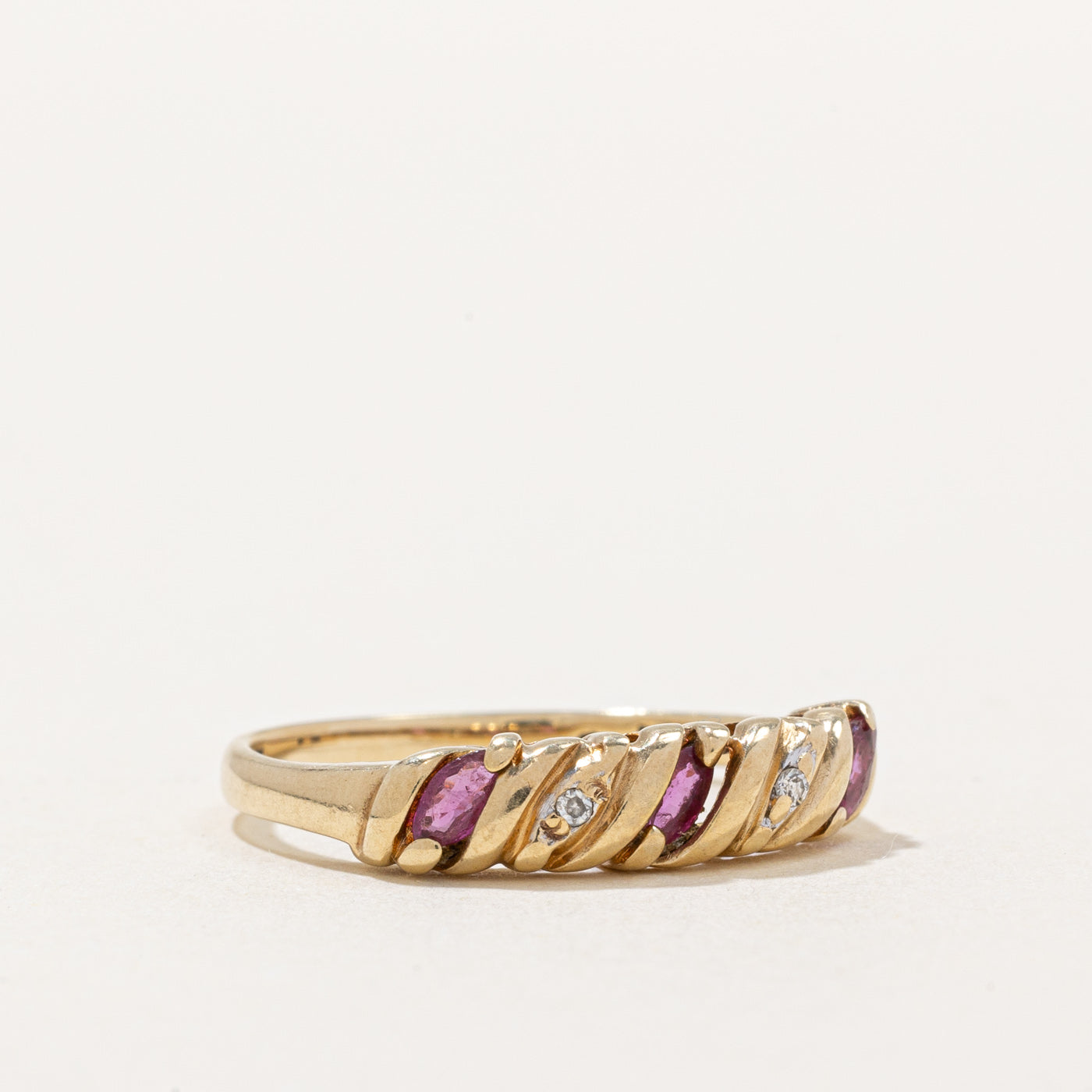 Exquisite 0.21ctw Ruby & Diamond Ring with 0.02ctw Diamonds | Size 6.75 | Elegant Jewelry for Engagement, Anniversary & Special Occasions