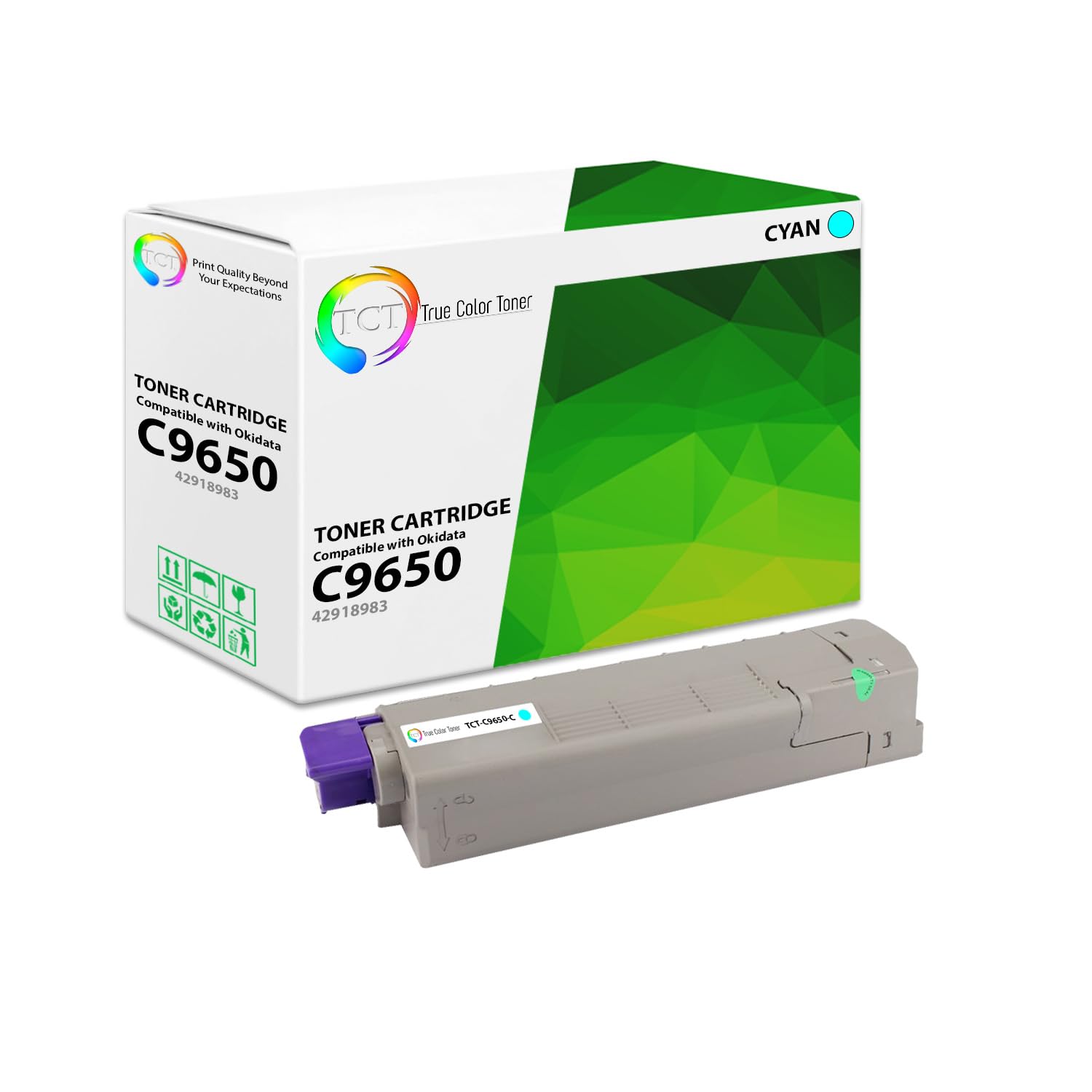 Premium TCT C9650 Cyan Toner - Compatible with Okidata Printers for Office Use