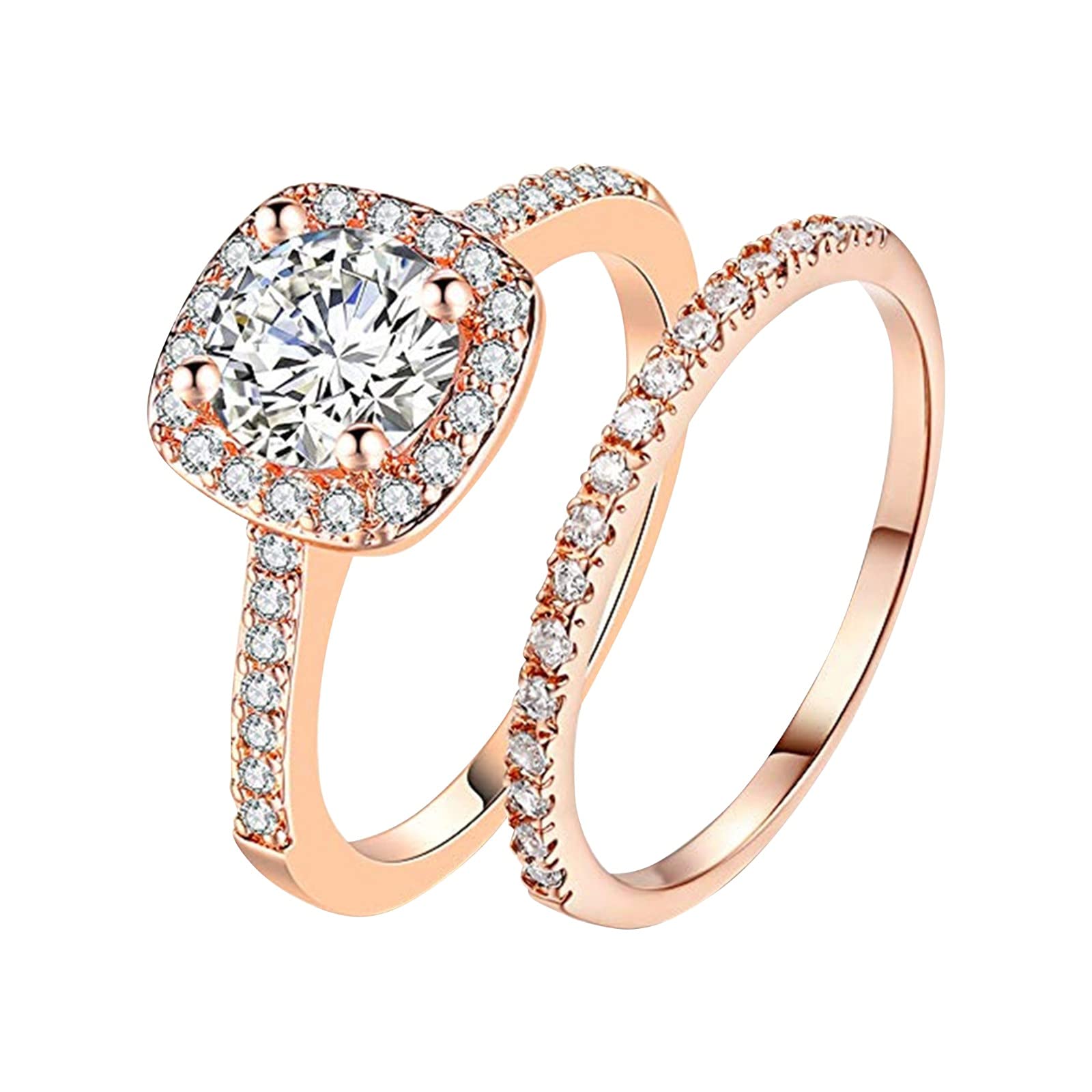 Elegant Wedding Rings for Women & Men - Alloy Couple Bands with Rhinestones, Sizes 6-11 - Perfect Anniversary Gift & Engagement Jewelry for Romantic Occasions