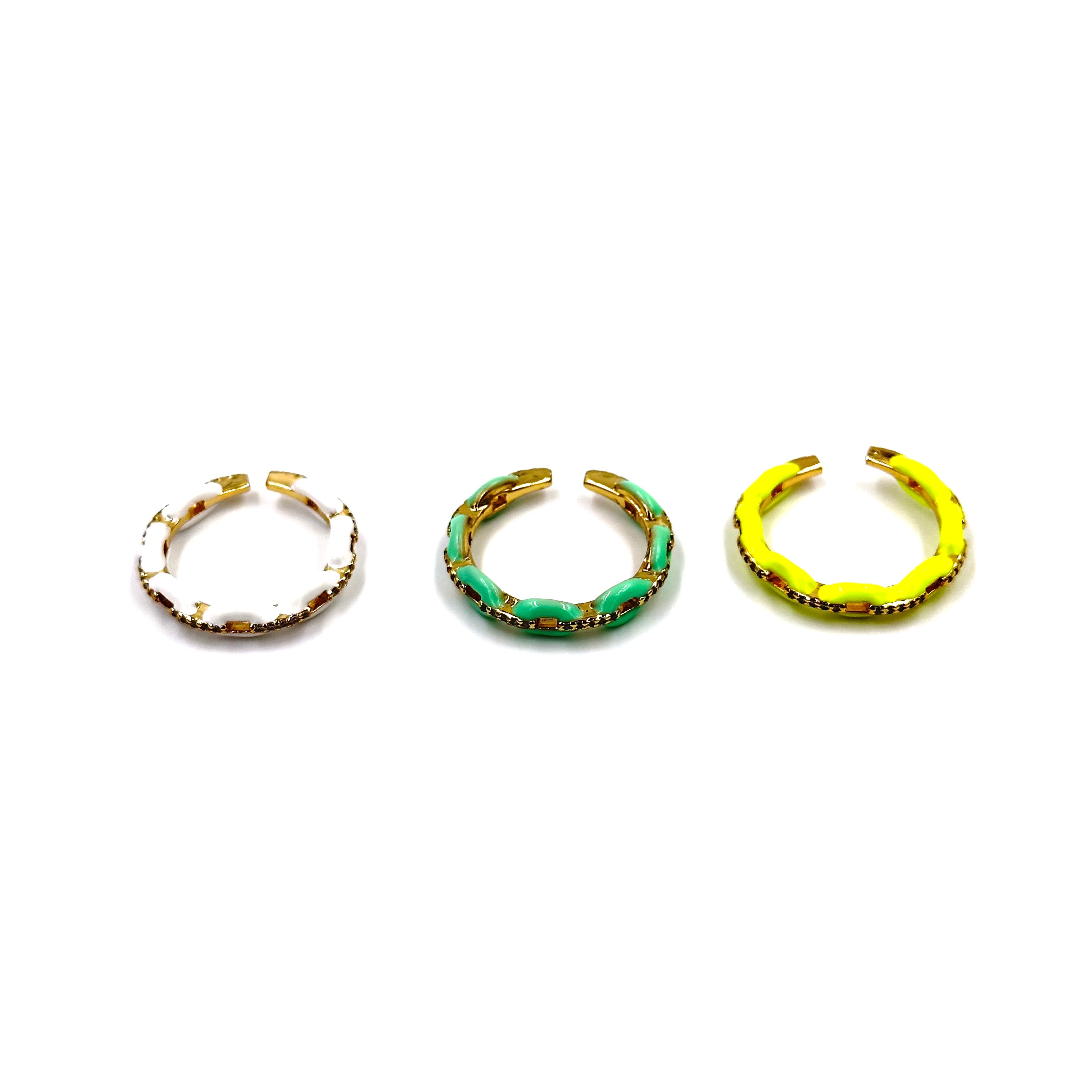 Ashley Gold Stainless Steel Gold Plated Enamel Twist Design Ring for Women - Elegant Fashion Jewelry Gift for Birthday, Anniversary & Valentine's Day