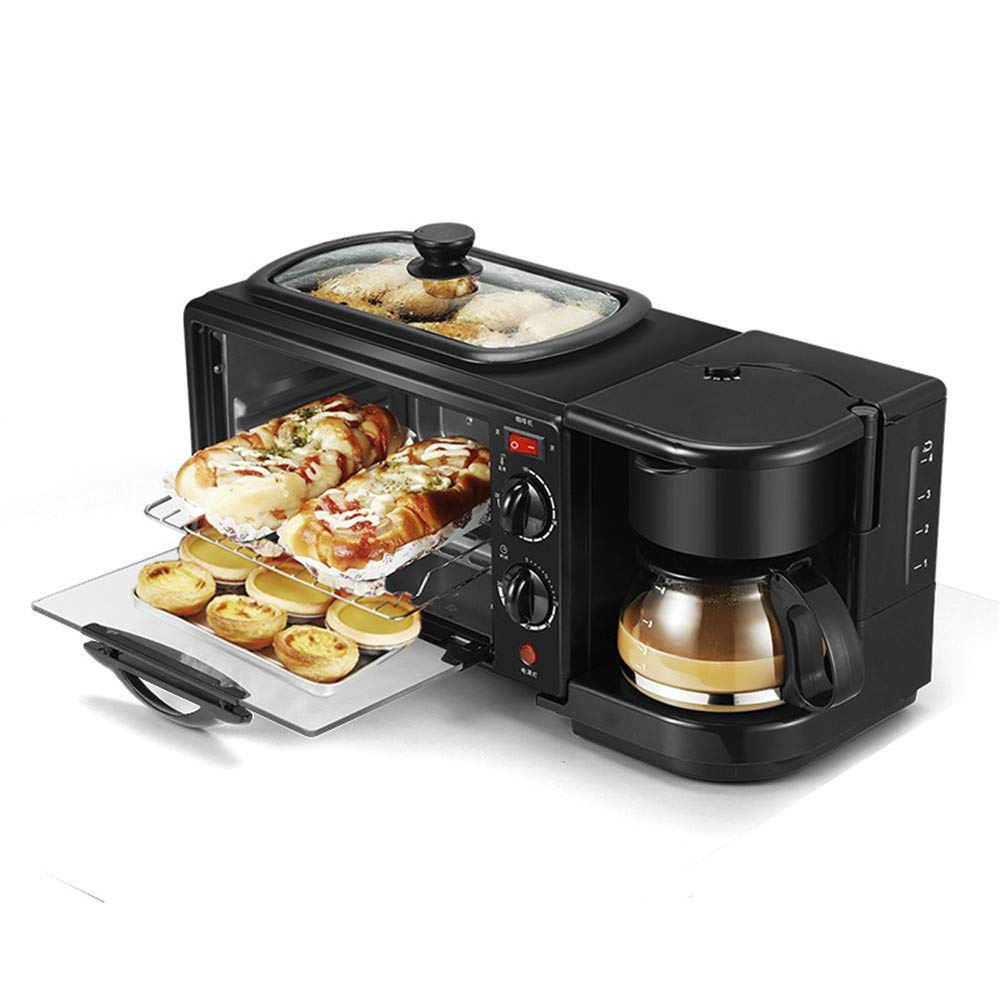 3-in-1 Breakfast Station - Electric Coffee Maker, Omelette Pan & Pizza Oven for Family - Perfect for Quick Breakfast, Brunch & Family Cooking