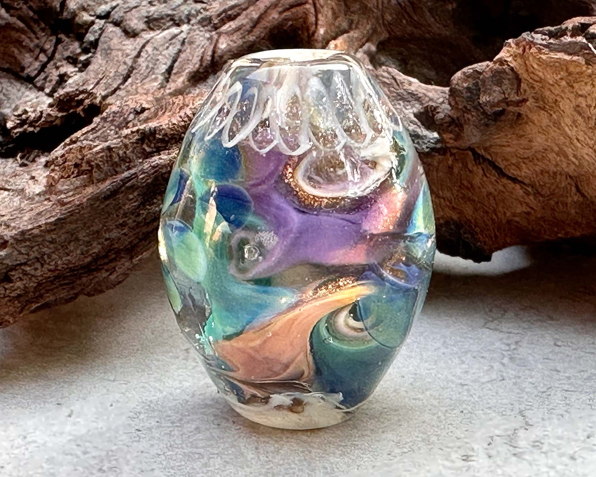 Handmade Kaleidoscope Lampwork Glass Focal Bead - SRA Certified for Jewelry Making, DIY Crafts & Beading Projects - Perfect for Necklaces, Bracelets & Earrings