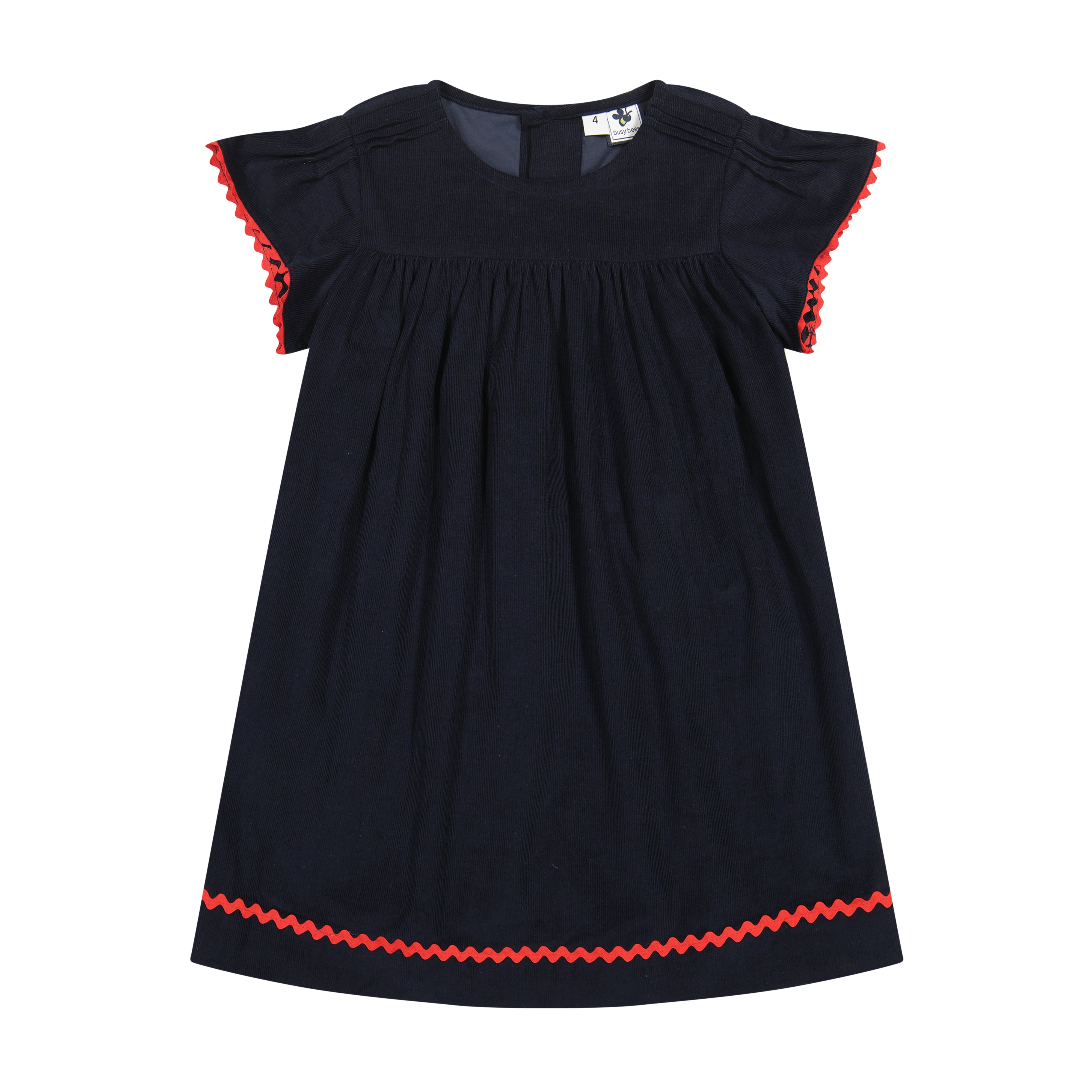Olivia Girls A-Line Corduroy Dress in Navy Blue - Perfect for School, Parties, and Special Occasions