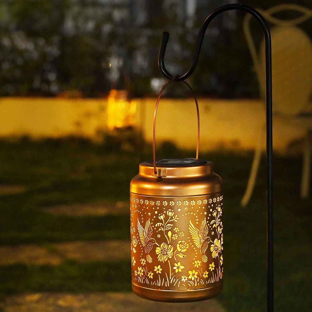 TheLAShop Waterproof Solar Hanging Lanterns Set of 2 - Outdoor Decorative Lighting for Garden, Patio, Yard & Camping