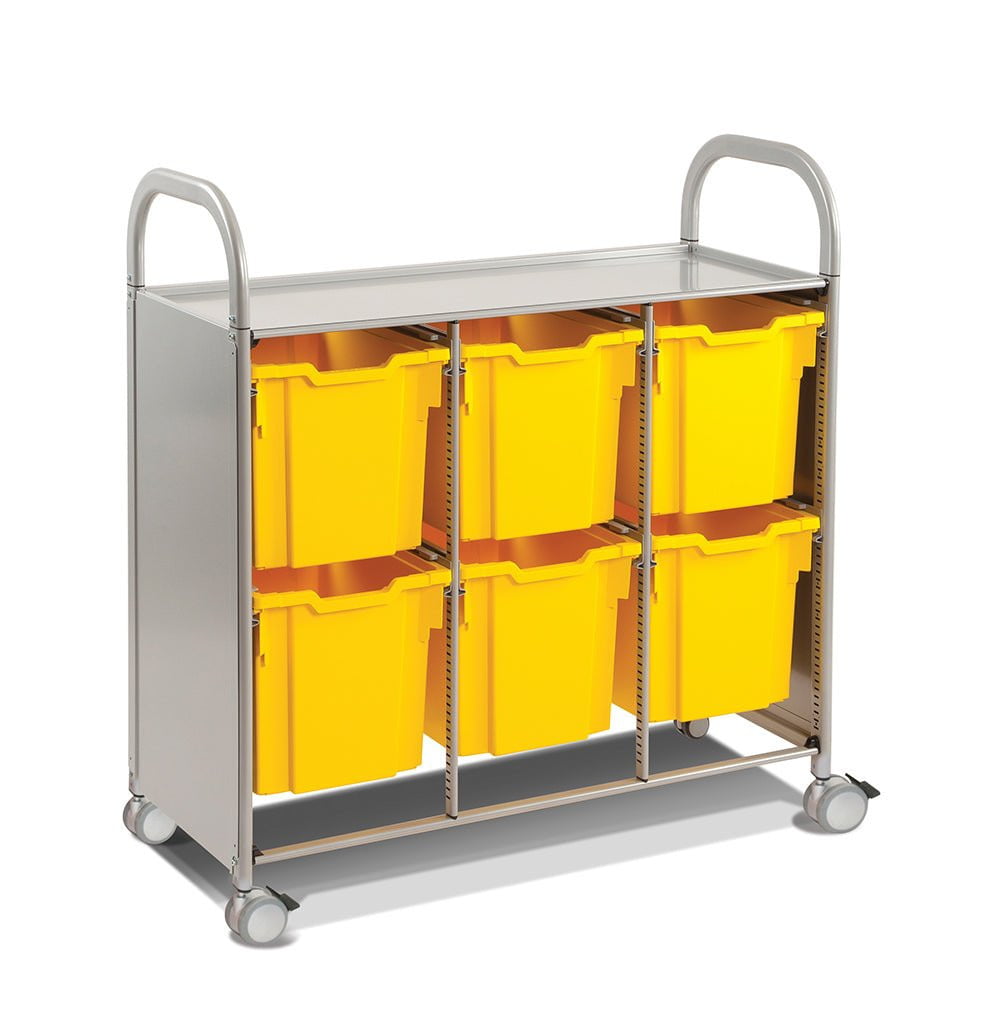 Gratnells Callero Plus Treble Cart with 6 Jumbo Trays - Perfect for Classroom Storage, School Supplies Organization & Mobile Teaching Carts