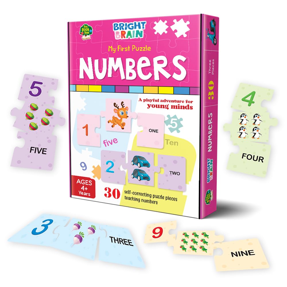 Majestic Book Club 30-Piece Jigsaw Puzzle for Kids Ages 3-6 | Educational Number Learning Toy (1-30) | Preschool STEM Math Game | Birthday Gift for Toddlers & Classroom Activity | Fun Early Childhood Development Puzzle