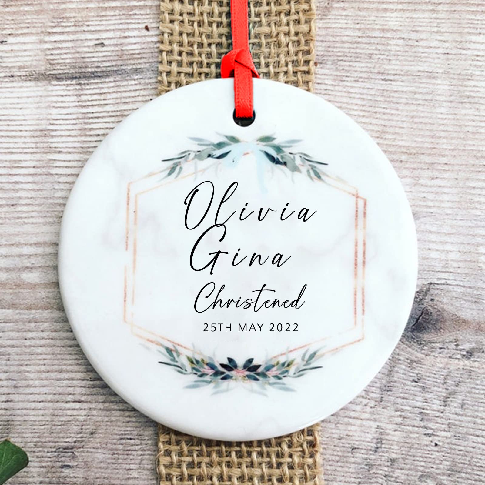 Personalized Baptism Christmas Ornaments - Custom Christening Baby Keepsake for Godson, Unique Godparent Gifts for Boys & Girls - Perfect for Baby's First Christmas, Christening Ceremony & Holiday Tree Decorations