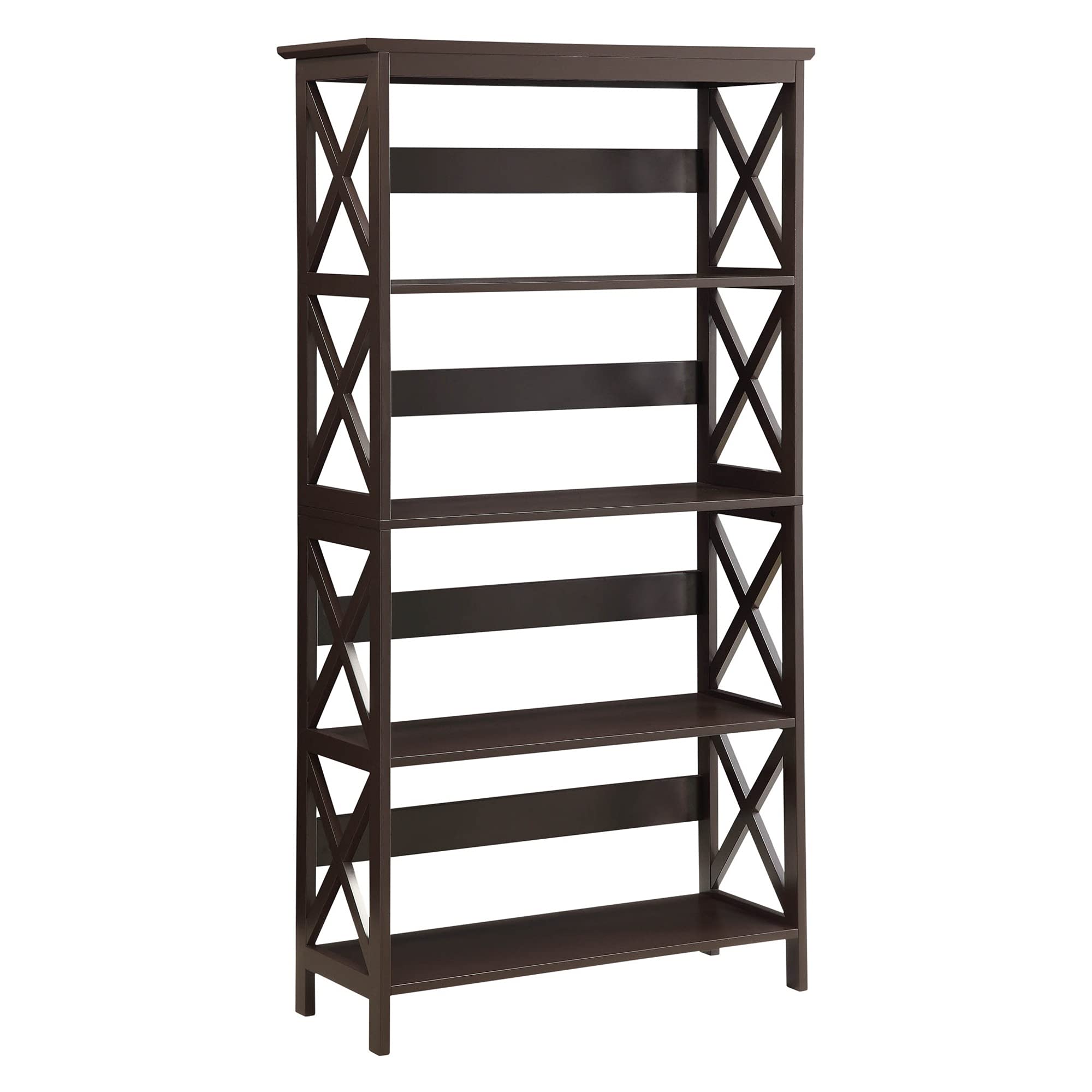 Ergode Oxford 5-Tier Bookcase - Sturdy Wooden Bookshelf for Home Office, Living Room & Bedroom - Perfect for Organizing Books, Decor & Storage Needs