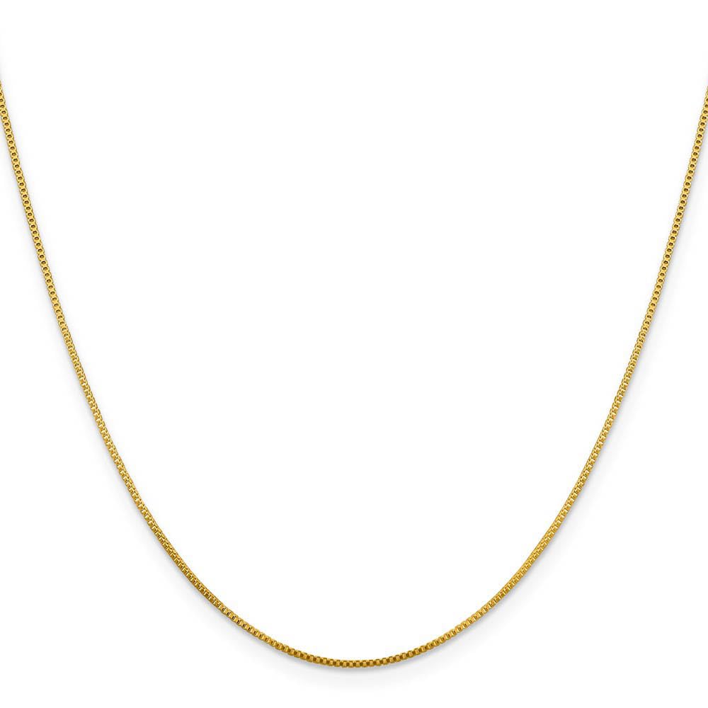 The Black Bow 0.8mm Yellow Gold Tone Plated Sterling Silver Solid Box Chain Necklace - Perfect for Everyday Wear & Special Occasions