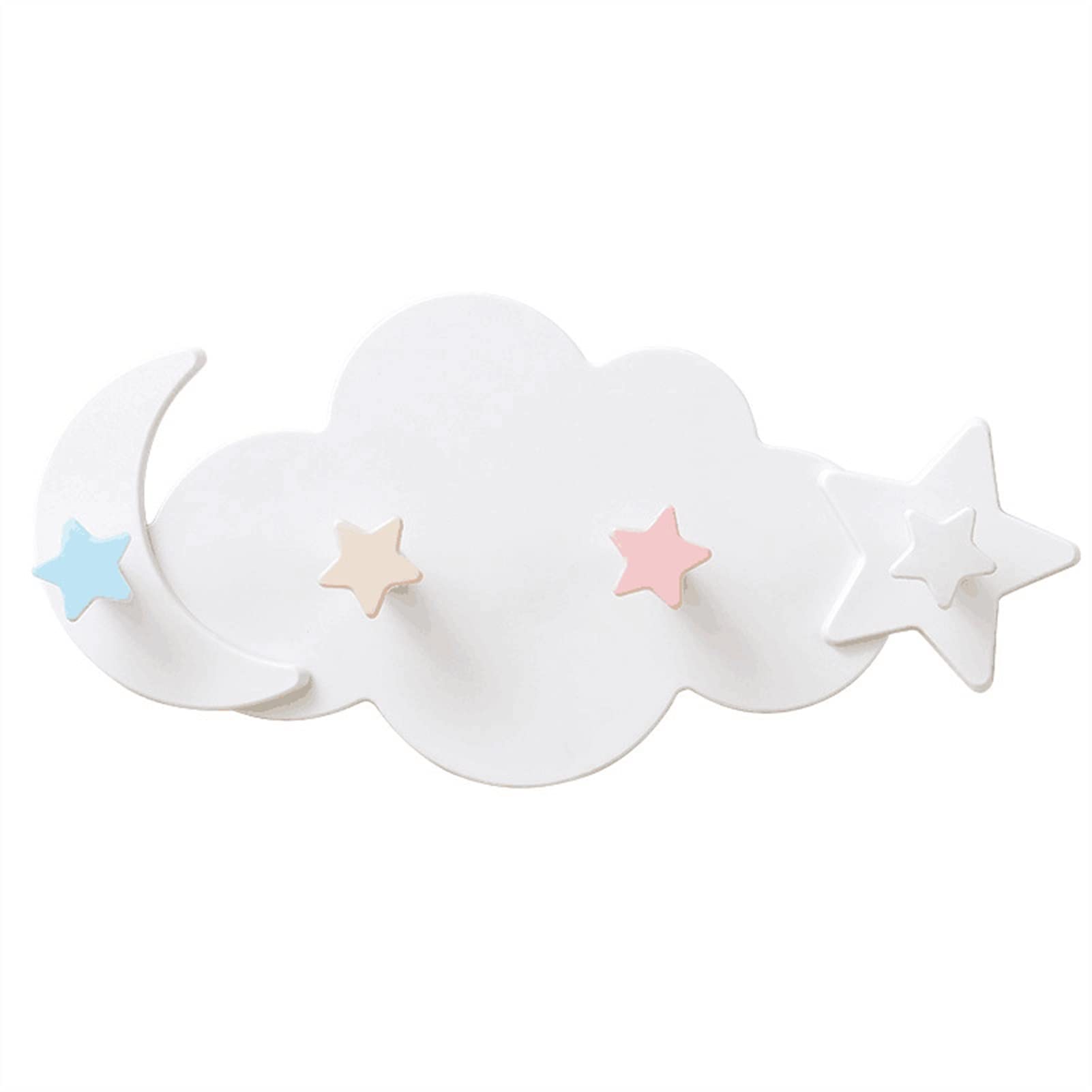 Creative Star Moon Cloud Shaped Wall Hooks - No Nail Entryway Coat Rack for Kids Room, Kitchen & Key Storage - Easy Assembly Space-Saving Hanging Solution for Coats, Hats & Bags