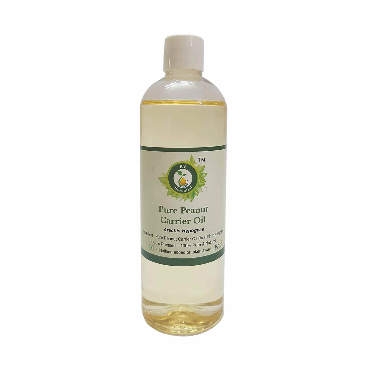 Pure Peanut Carrier Oil 200ml - 100% Natural R V Essential Arachis Hypogeae for Skin & Hair Care - Perfect for Massage, Aromatherapy & DIY Beauty Products