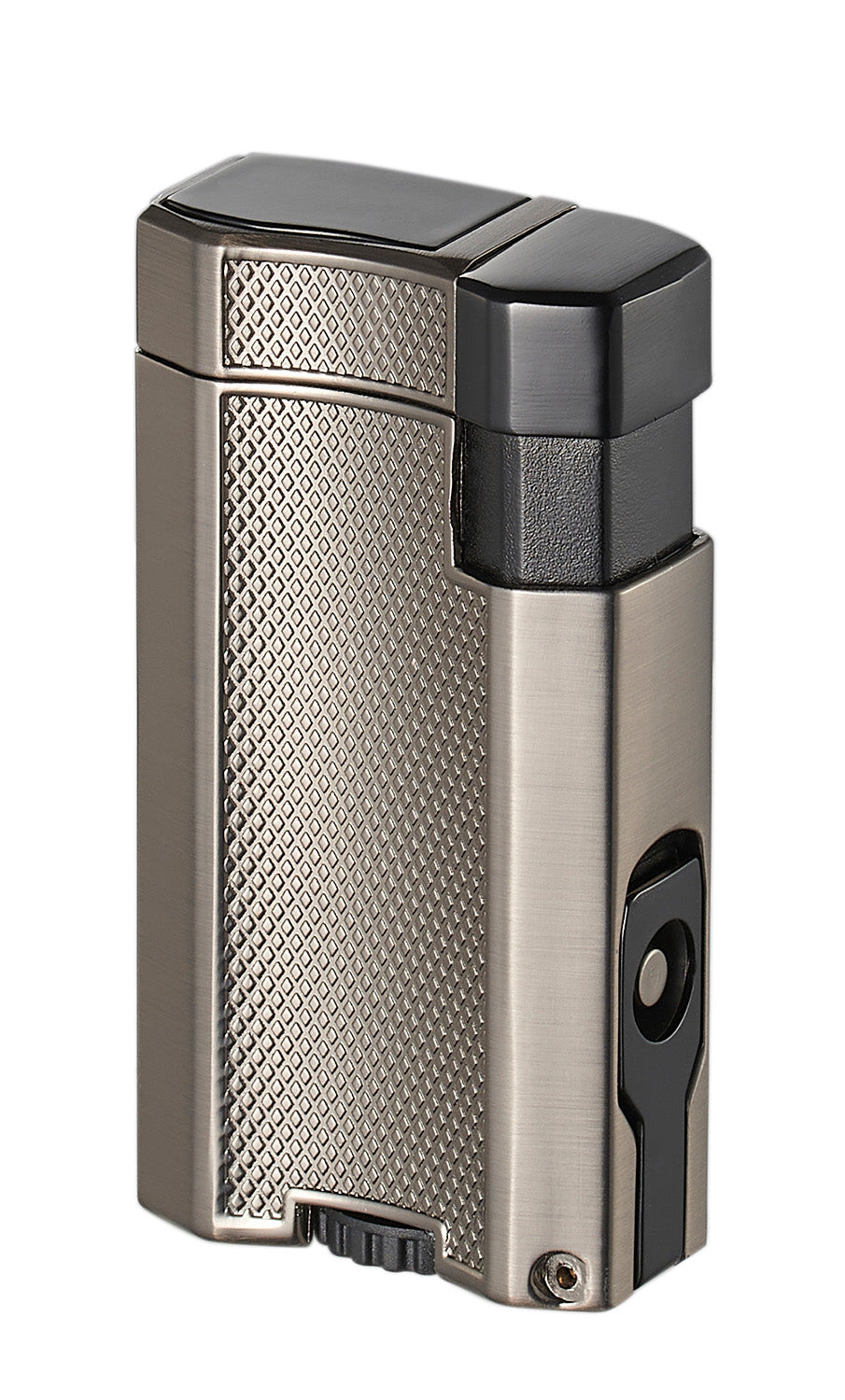 Visol Concave Double Flame Torch Lighter - Gunmetal Finish | Windproof Refillable Butane Lighter for Cigars, Candles & Outdoor Use