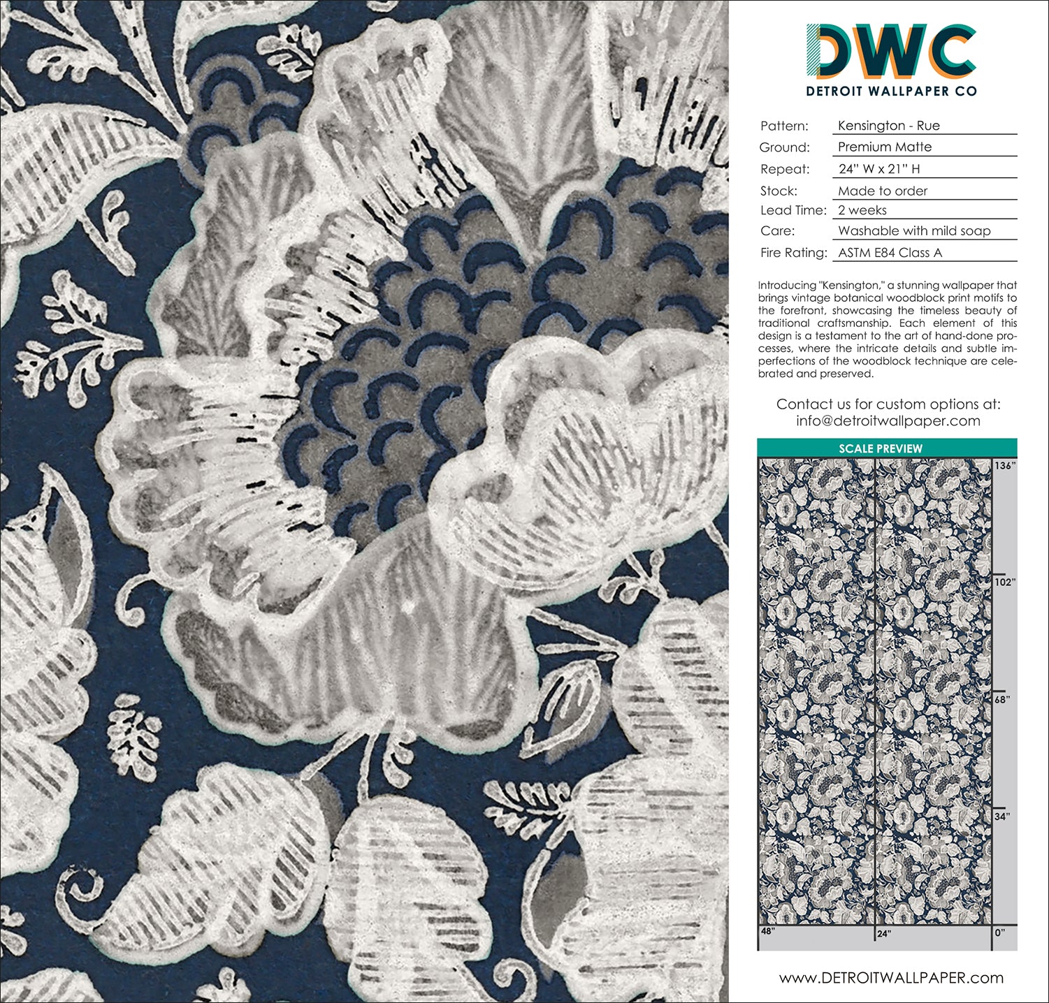 Kensington Rue Wallpaper - Premium Peel and Stick Removable Wallpaper for Home Decor - Perfect for Living Room, Bedroom, and Office