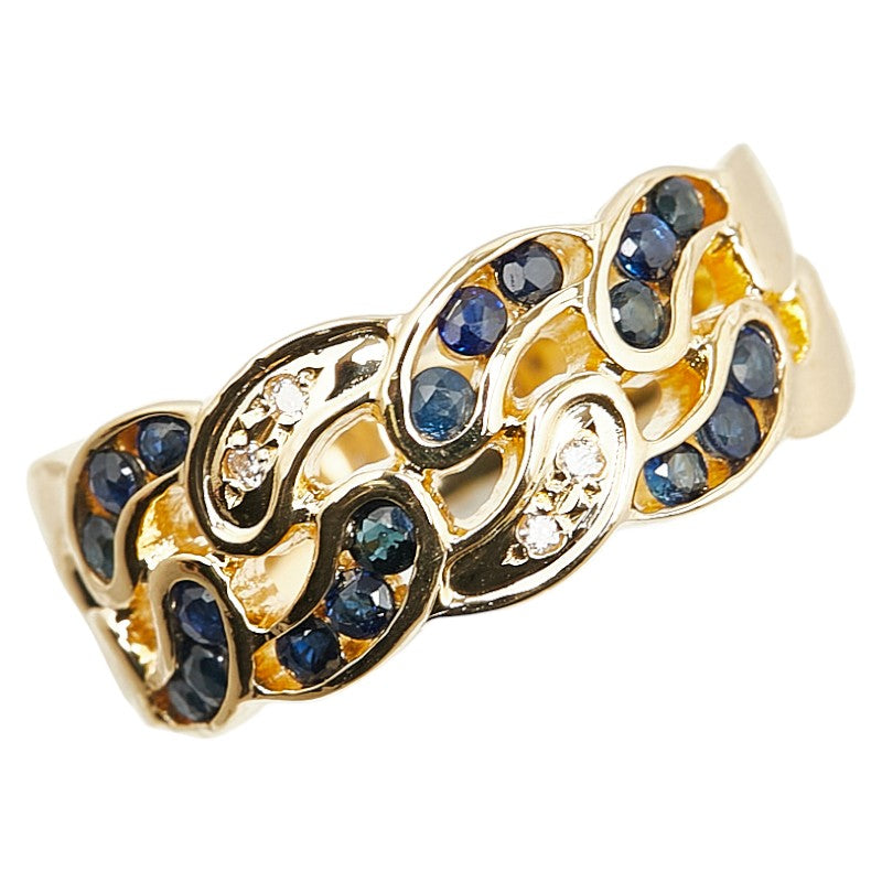 18K Yellow Gold Sapphire and Diamond Ring for Women - Elegant Engagement, Wedding, Anniversary Gift - Perfect for Special Occasions & Everyday Luxury