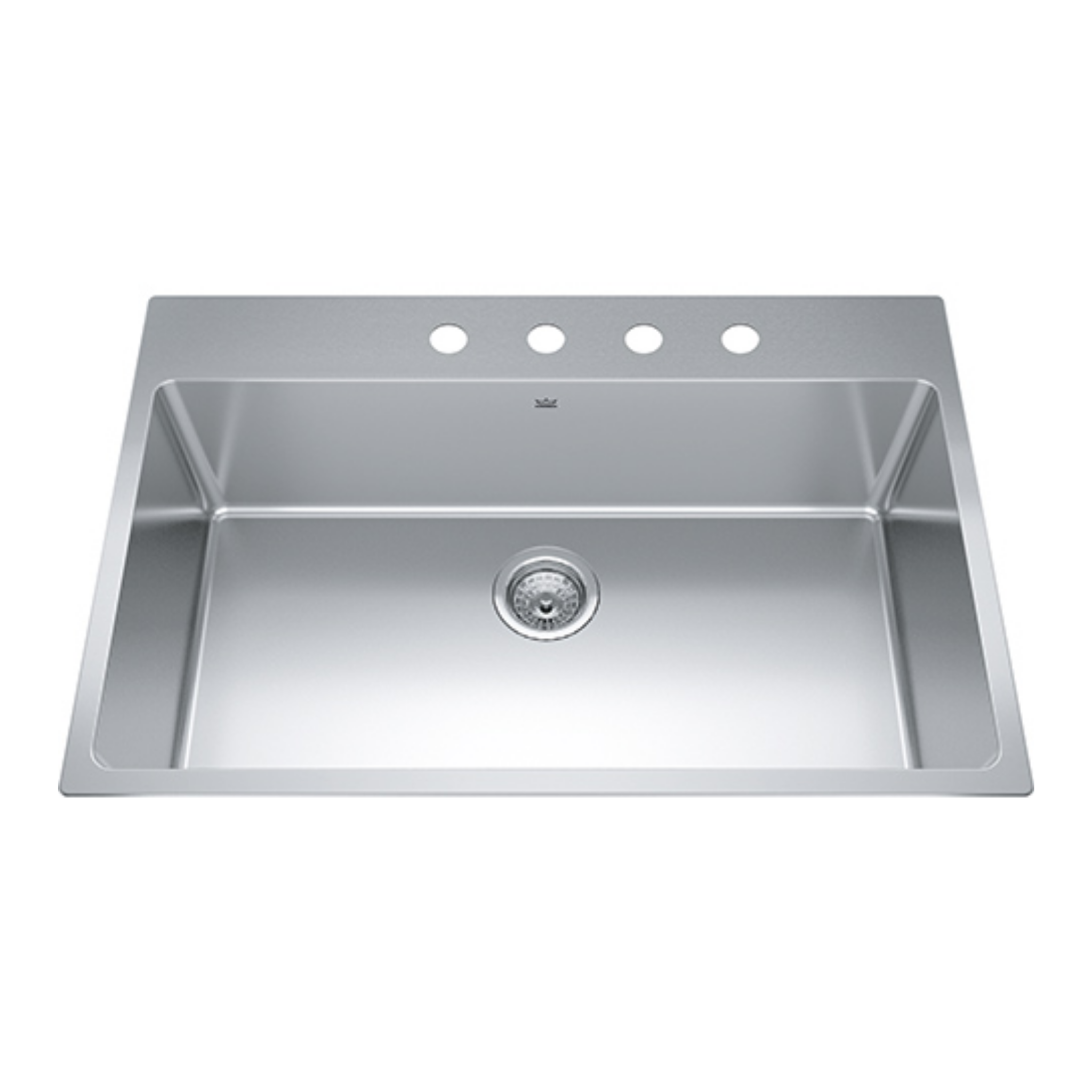 Kindred Brookmore 33-Inch Drop-In 4-Hole Single Bowl Stainless Steel Kitchen Sink - BSL2233 9 4N - Perfect for Modern Kitchens & Easy Meal Prep