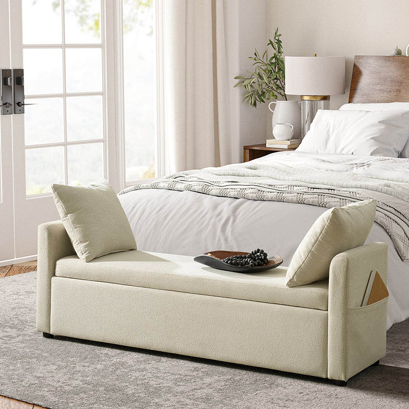 Gloria Functional Storage Bench with 2 Pillows - Entryway Seating, Shoe Storage & Living Room Decor