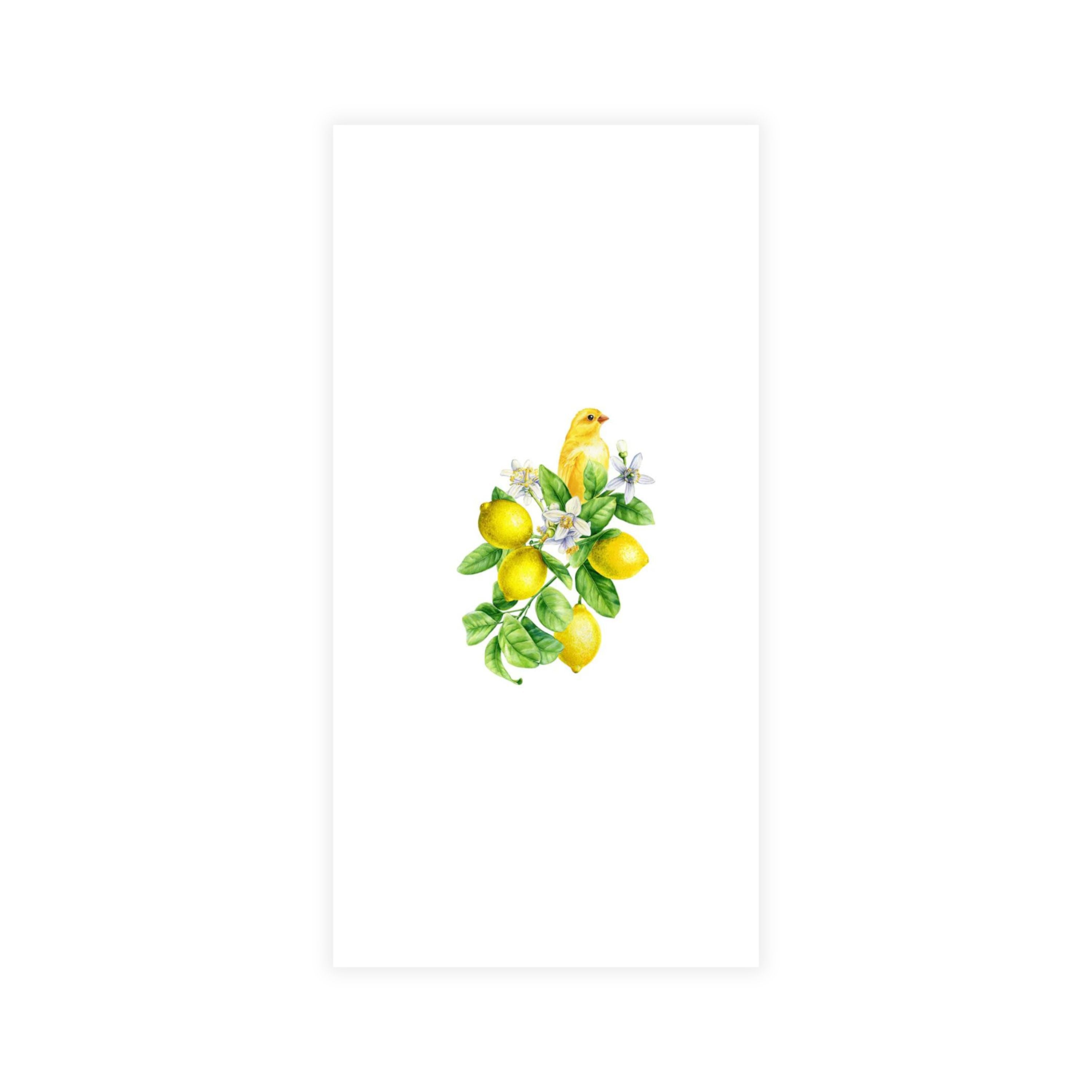 Disposable Linen-Like Paper Guest Towels - 16 Pack | Lemon Bird Foliage Design | Perfect for Parties, Weddings & Upscale Events