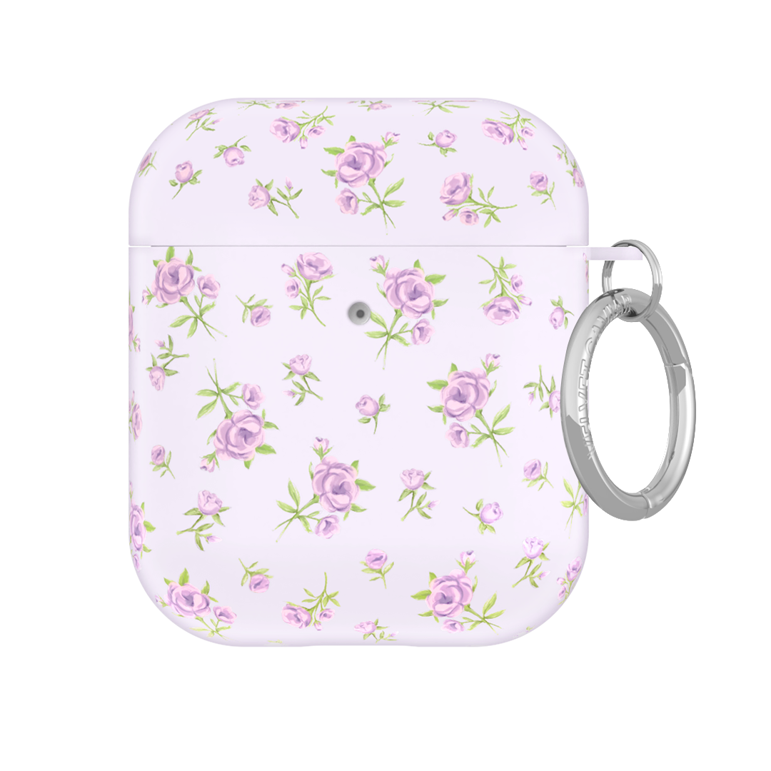 Elegant Lilac Floral AirPod Case - Cute & Protective Cover for AirPods 1/2/3 - Perfect for Women, Girls, Travel & Everyday Use