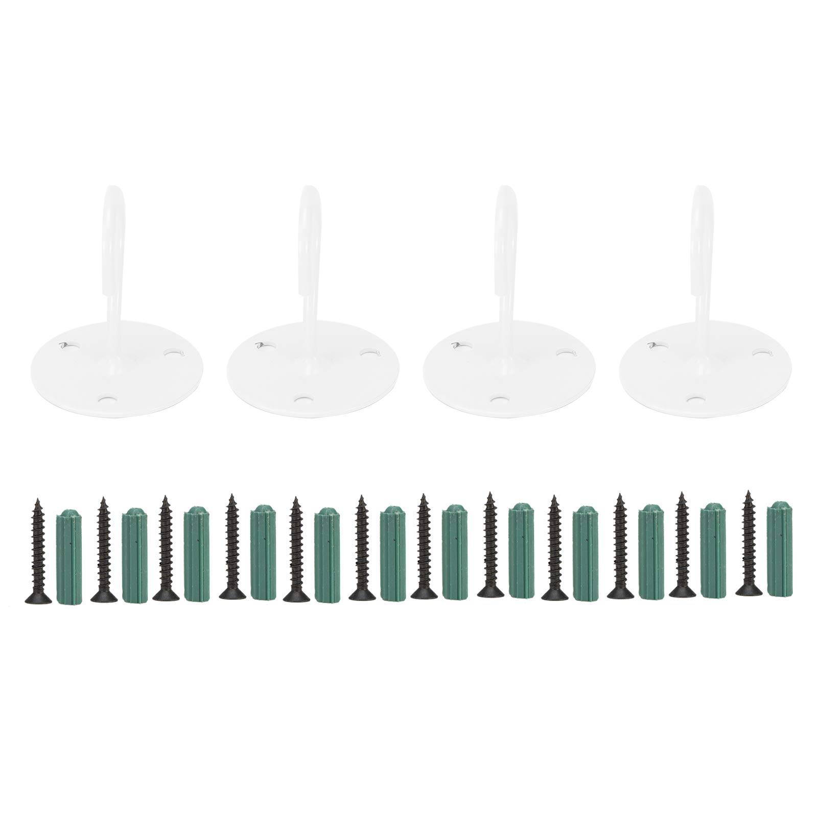 4-Pack White Metal Ceiling Hooks - Heavy Duty Plant Hangers, Wall Mount Brackets for Hanging Bird Feeders, Lanterns, Wind Chimes & Outdoor Planters - Perfect for Patio, Garden & Porch Decoration