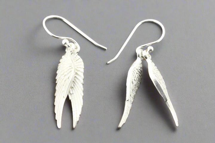 Elegant Asherah Wings Earrings in Sterling Silver - Perfect for Boho, Festival & Everyday Wear