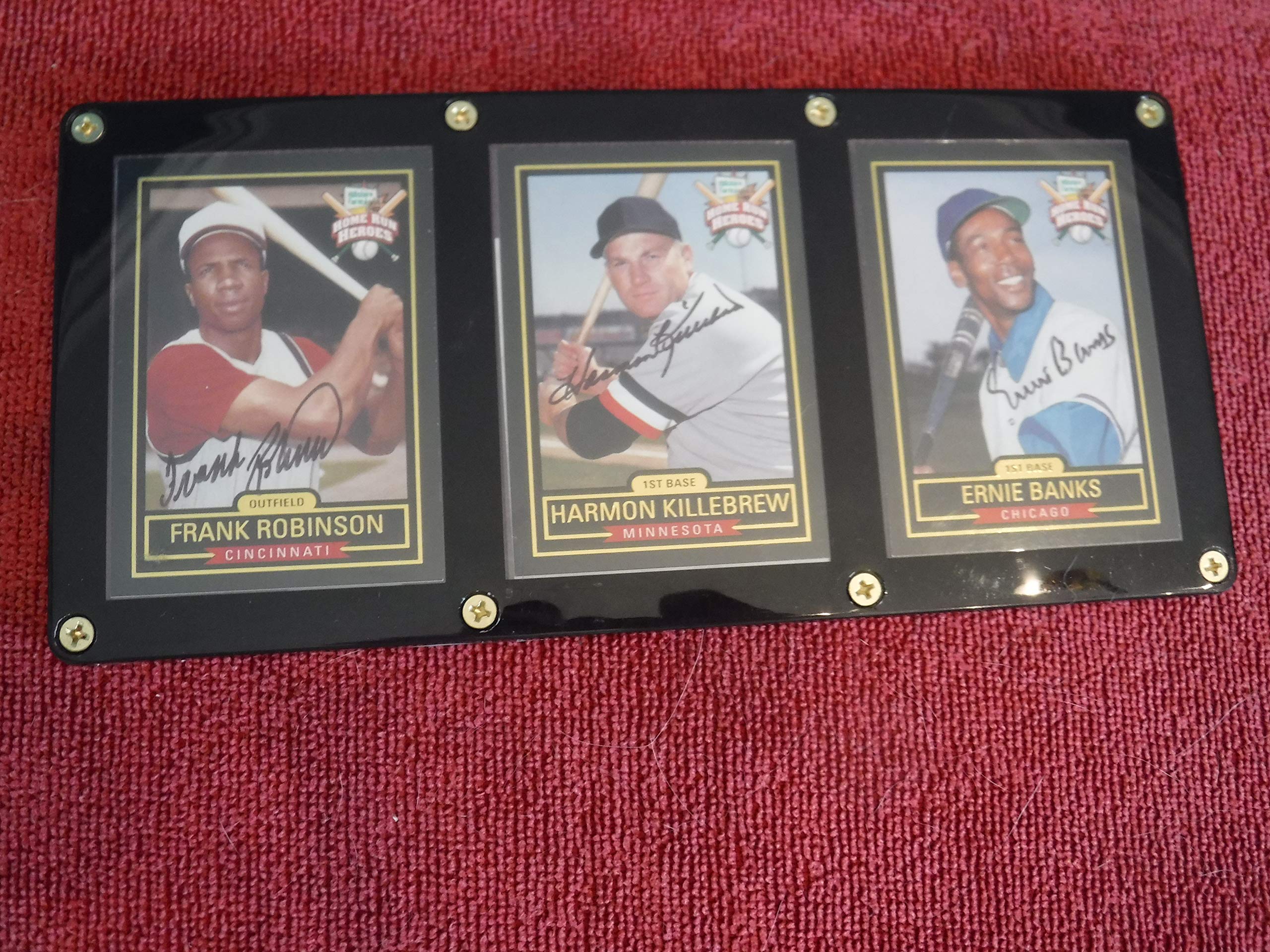 Frank Robinson, Harmon Killebrew & Ernie Banks Autographed Baseball Cards - Lot of 3 with COA - Perfect for MLB Memorabilia Collectors and Sports Fans Display