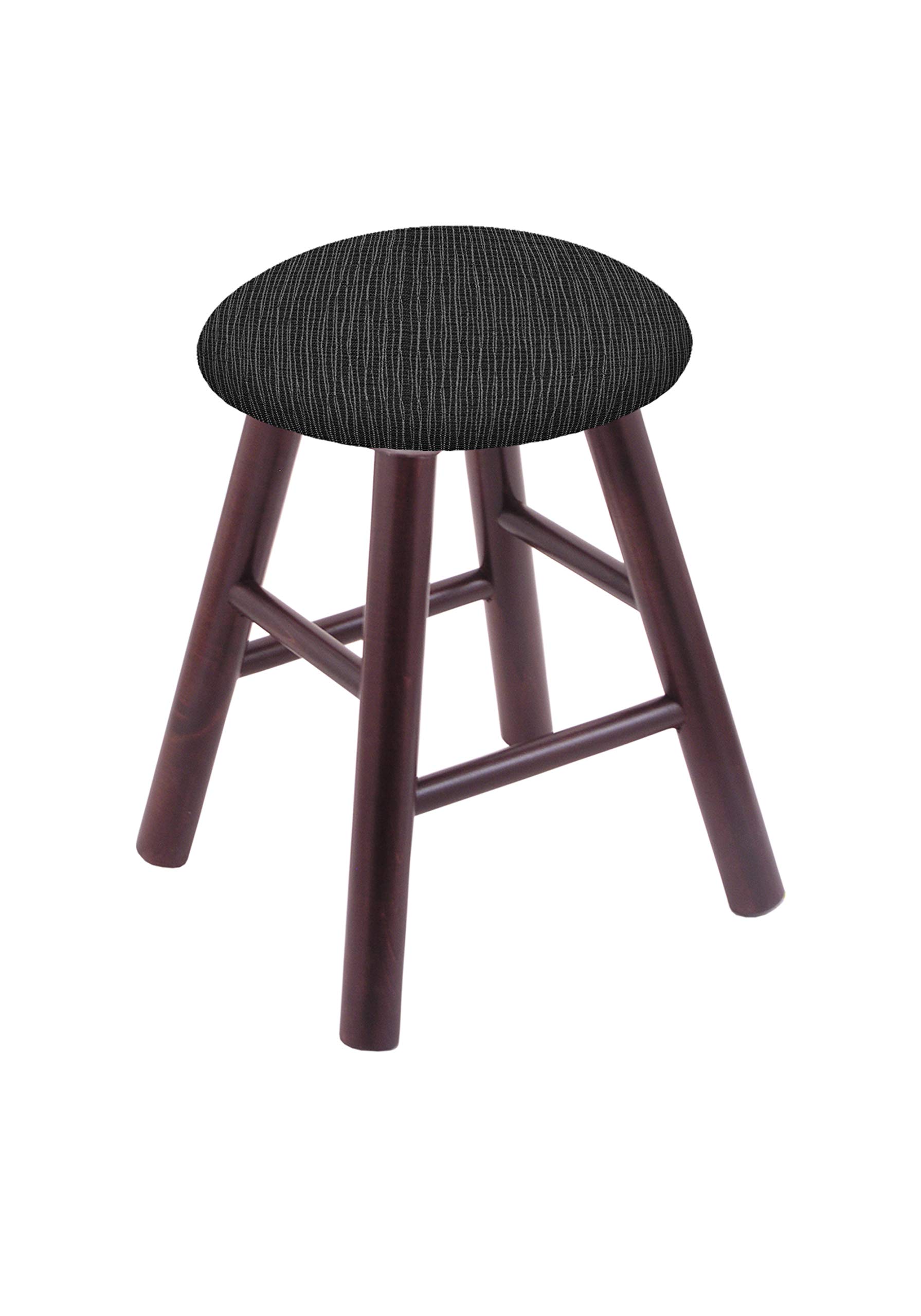 Dark Cherry Maple Vanity Stool with Graphite Seat - Elegant Makeup Stool for Bedroom, Dressing Table & Vanity Area | Perfect for Home Decor & Beauty Routine