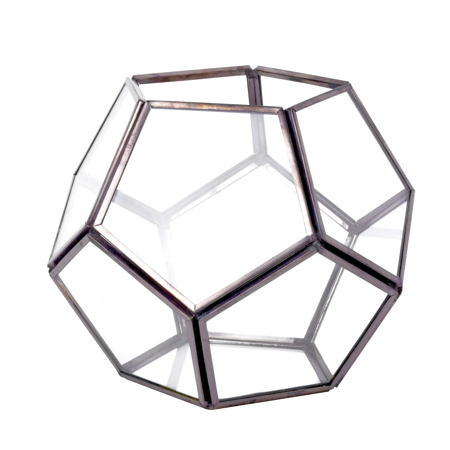 Glass Terrarium Dodecahedron - 12-Sided Geometric Plant Terrarium for Succulents, Air Plants & Miniature Gardens | Perfect for Home Decor, Office Desk & Gift Ideas