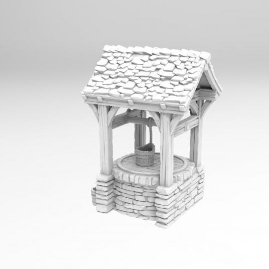 Rustic Medieval Water Well Accessory for DnD, Pathfinder & Wargaming - Perfect for Tabletop RPGs, Fantasy Battle Scenes & Miniature Terrain Decor