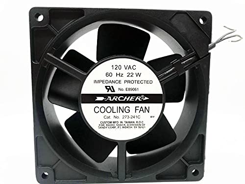 273-241C Replacement Cooling Fan - 120VAC 22W 12038 Axial Fan for HVAC, Electronics & Industrial Equipment Cooling