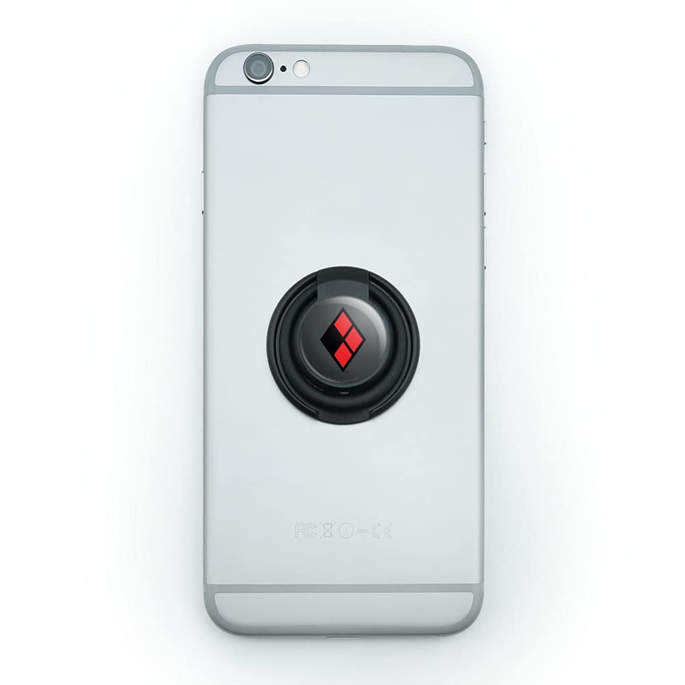Harley Quinn Diamond Logo Mobile Phone Ring Holder Stand - Durable Grip for Smartphones, Perfect for Gaming, Watching Videos, and Hands-Free Selfies