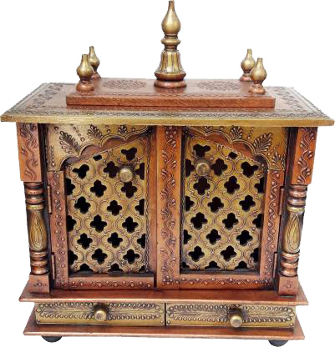 Handcrafted Wooden Puja Mandir for Home & Office - Traditional Hindu Temple for Daily Worship, Navratri & Diwali Decor - Perfect Spiritual Gift for Festive Seasons