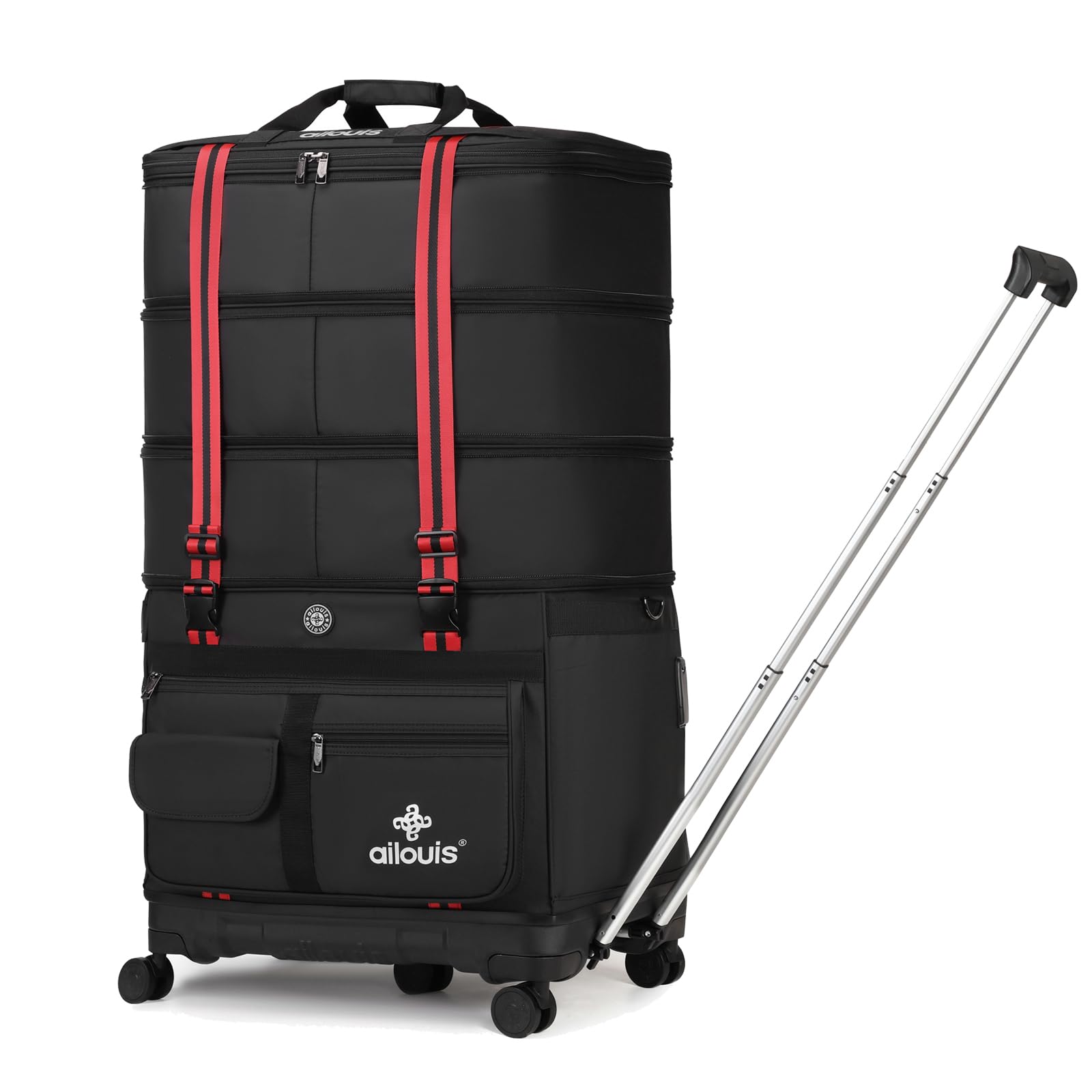 Expandable Foldable Luggage with Telescoping Handle - Collapsible Suitcase with Removable 360° Spinner Wheels - Lightweight Rolling Travel Bag for Men & Women - Perfect for Air Travel, Business Trips & Weekend Getaways