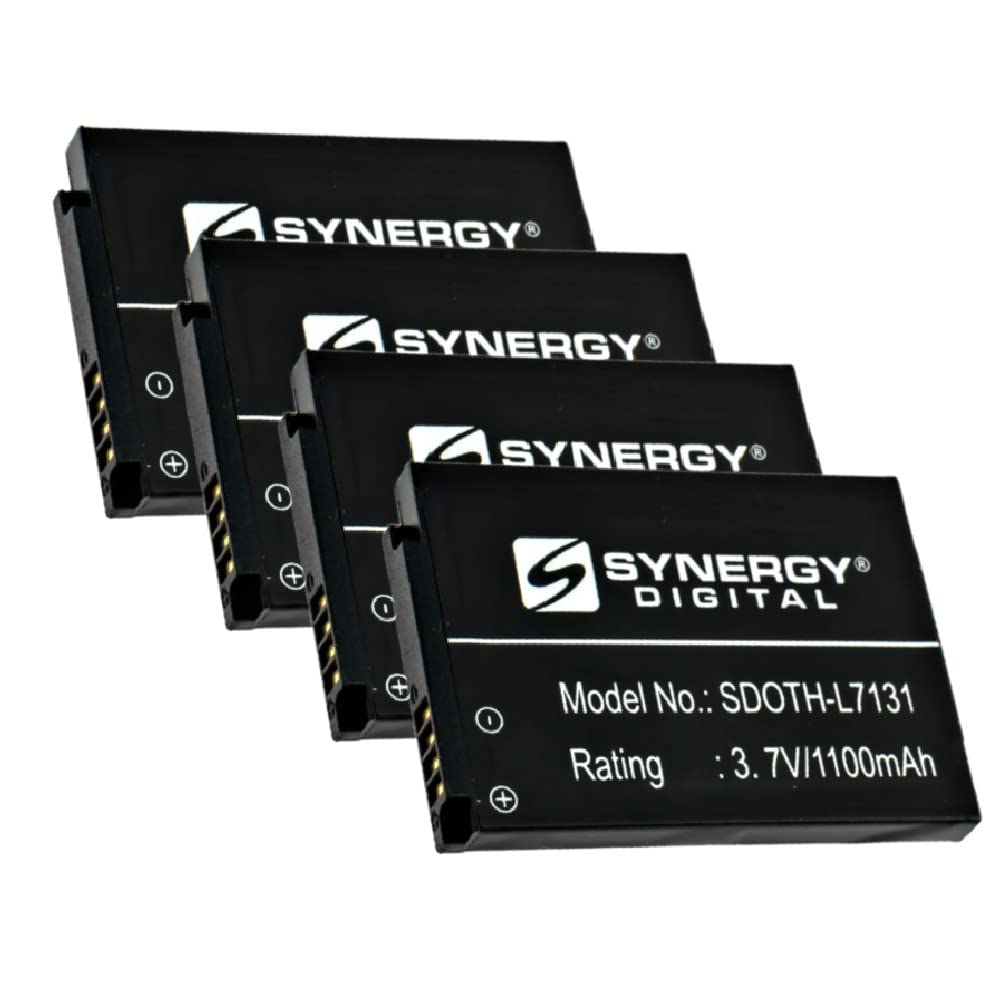 Synergy Digital Baby Monitor Replacement Batteries - 4-Pack Li-Ion 3.7V 1100mAh Compatible with Luvion Easy Plus & Summer 02800-02 Baby Monitors - Perfect for Nighttime Monitoring & Travel Use