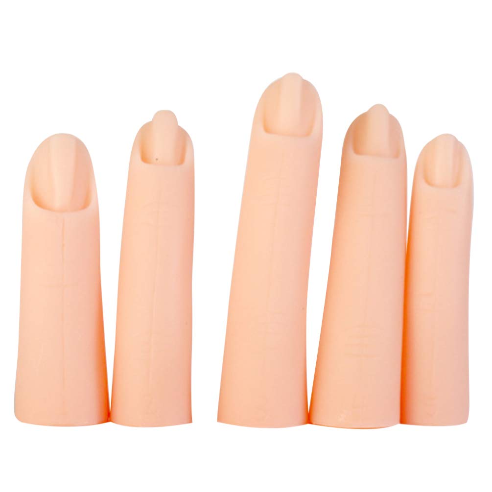 5pcs Fake Finger Model for Nail Practice - Acrylic Thumb & Silica Gel Training Fingers for DIY Manicure, Nail Art & Professional Training | Perfect for Nail Technicians, Students & Home Use