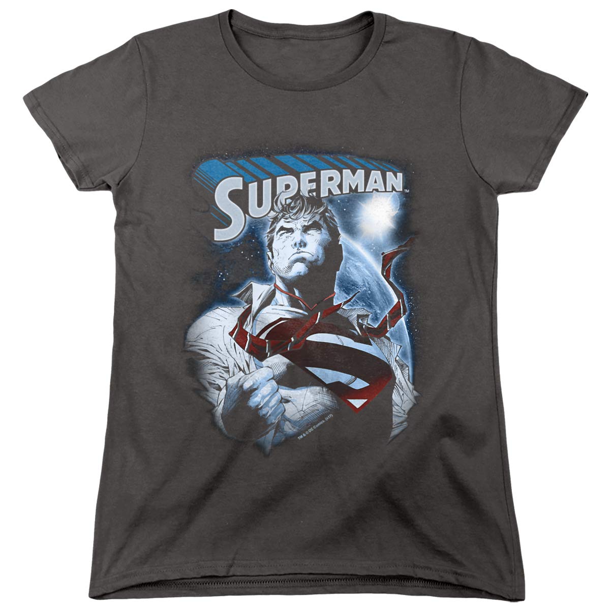 Superman Protect Earth Women's T-Shirt | DC Comics Graphic Tee | Casual Superhero Shirt for Women | Perfect for Cosplay, Comic Con & Everyday Wear