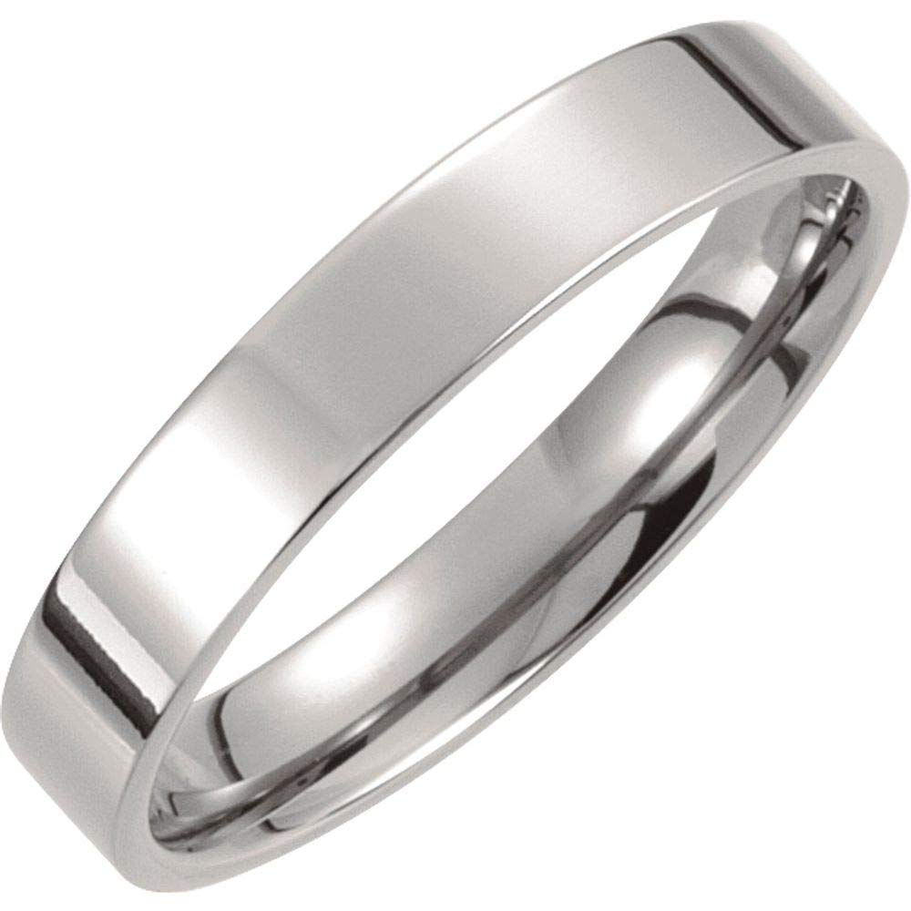 Titanium 4mm Flat Polished Wedding Band Ring for Women - Durable & Hypoallergenic Fine Jewelry - Perfect Bridal Gift, Anniversary & Everyday Wear