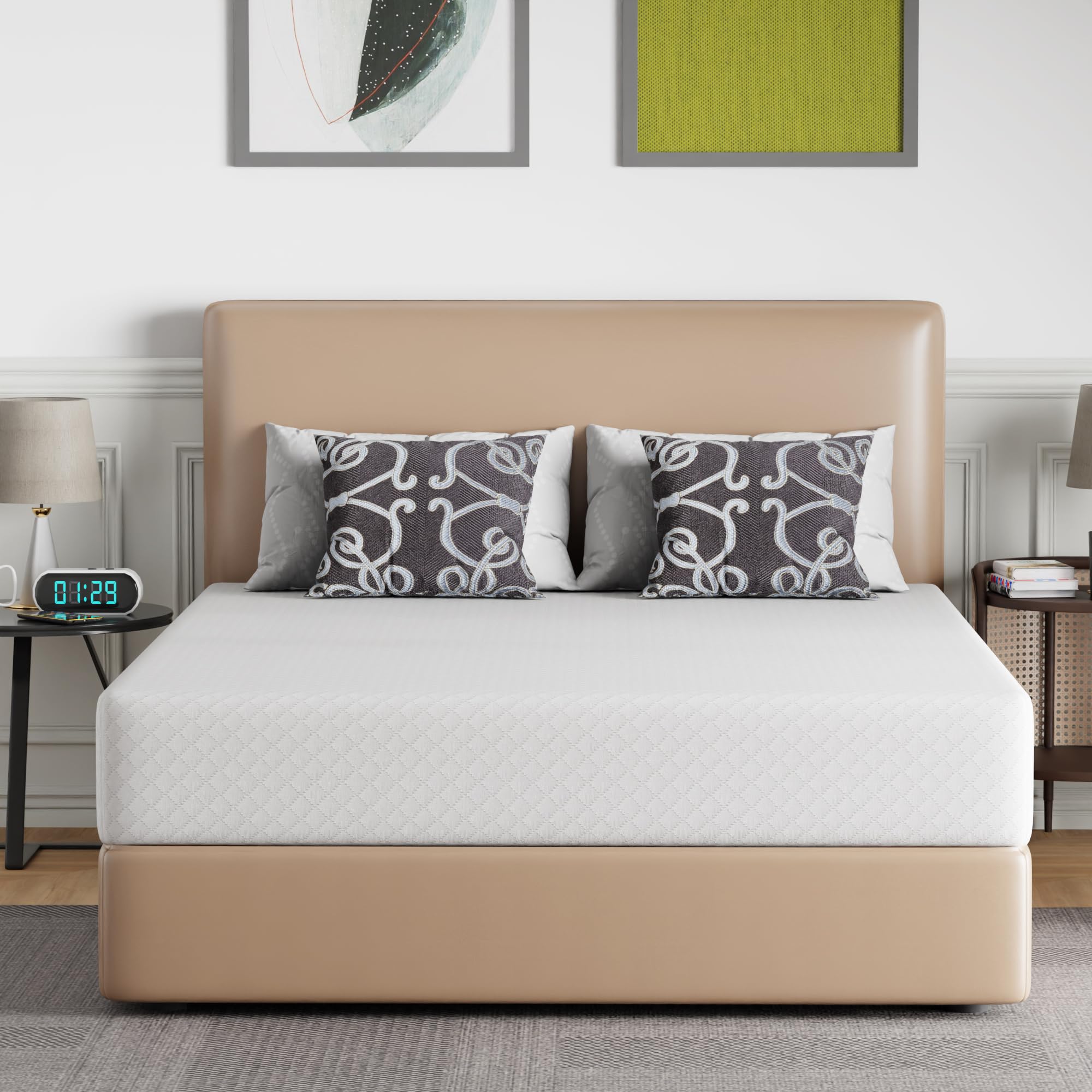 10 Inch Queen Gel Memory Foam Mattress - Medium Firm, CertiPUR-US Certified for Cool Sleep & Pressure Relief | Bed-in-a-Box | Perfect for Back Pain Relief, Guest Rooms & RV Mattress Toppers