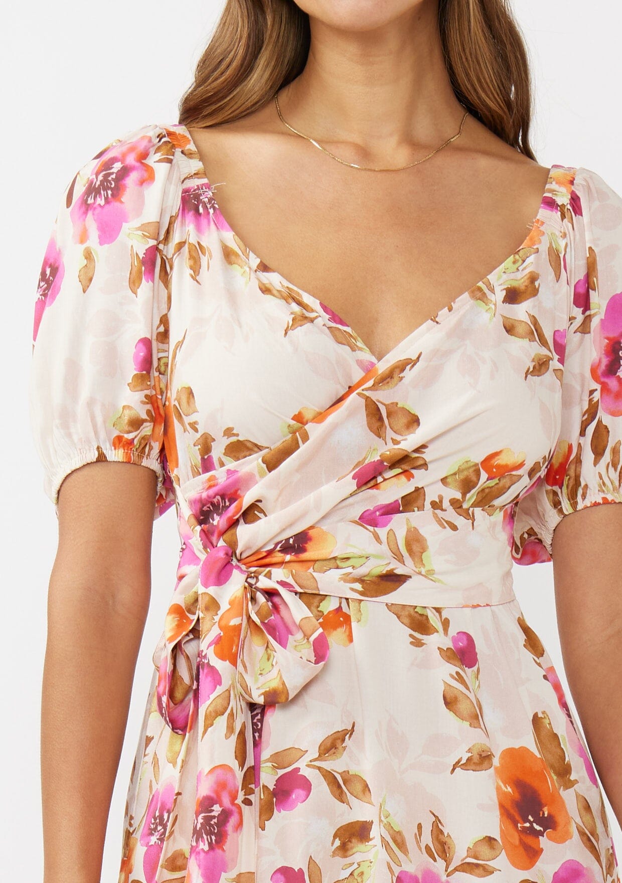 Blushing Meadow Tie Waist Mini Dress - Floral Summer Party Dress for Women | Perfect for Weddings, Dates & Beach Vacations