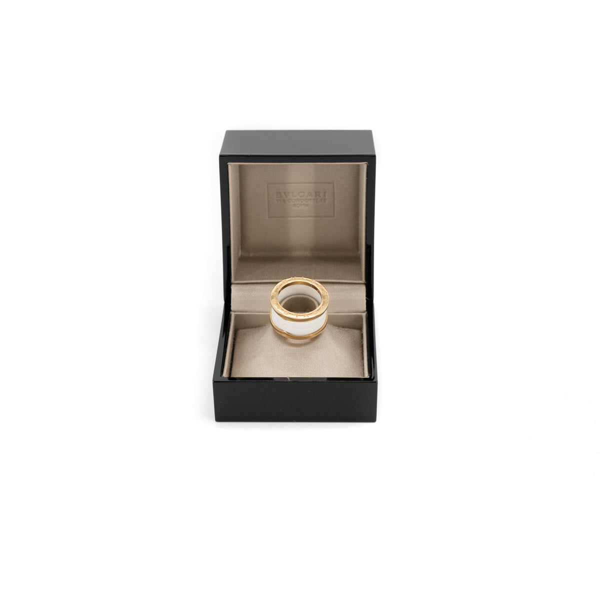Bvlgari B.Zero1 18K Pink Gold White Ceramic Ring for Women - Luxury Italian Jewelry Gift for Anniversary, Valentine's Day & Special Occasions