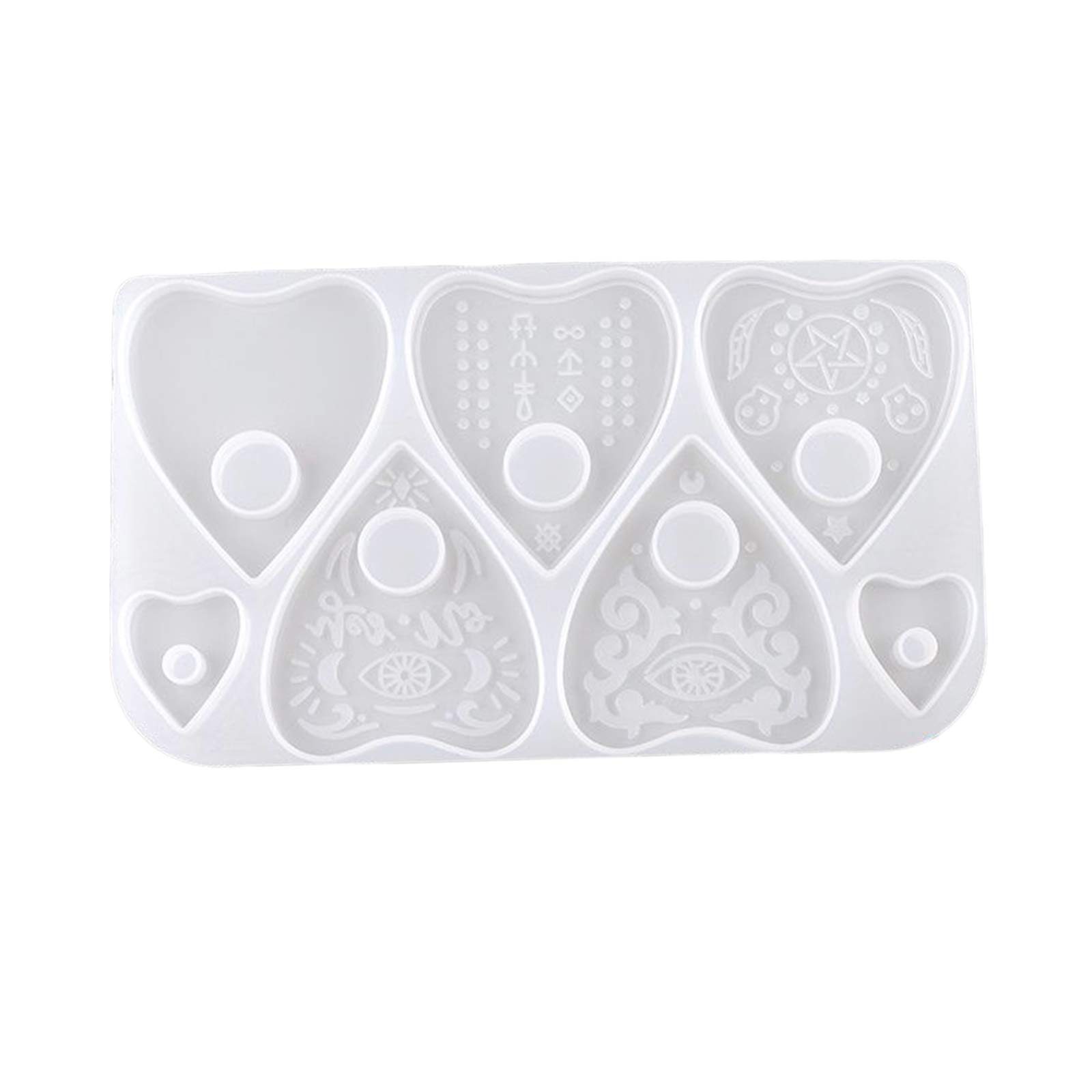 Gothic Ouija Board and Planchette Resin Molds Set - Heart-Shaped Epoxy Silicone Molds for Resin, Polymer Clay, Wax Crafts - Perfect for Halloween Decor, DIY Jewelry Making & Gothic Home Decor