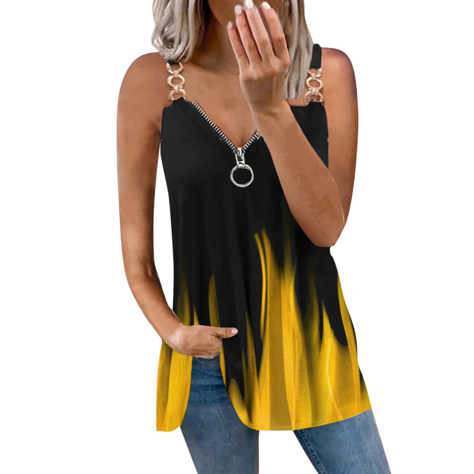 Women's Summer Tops - Flowy Sleeveless Tank Tops, Trendy Cute Halter Blouses & Loose Basic Vests for Women | Perfect for Beach, Vacation & Casual Outfits