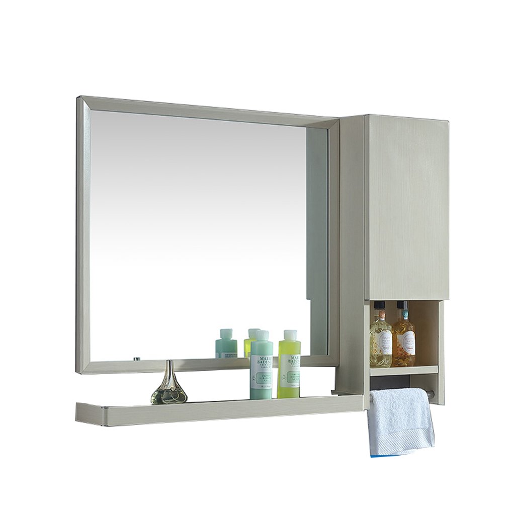 Wall-Mounted Aluminum Mirror Bathroom Vanity Cabinet with Shelf - Waterproof Makeup Storage Organizer for Bathroom, Bedroom & Dressing Room (Color #3)