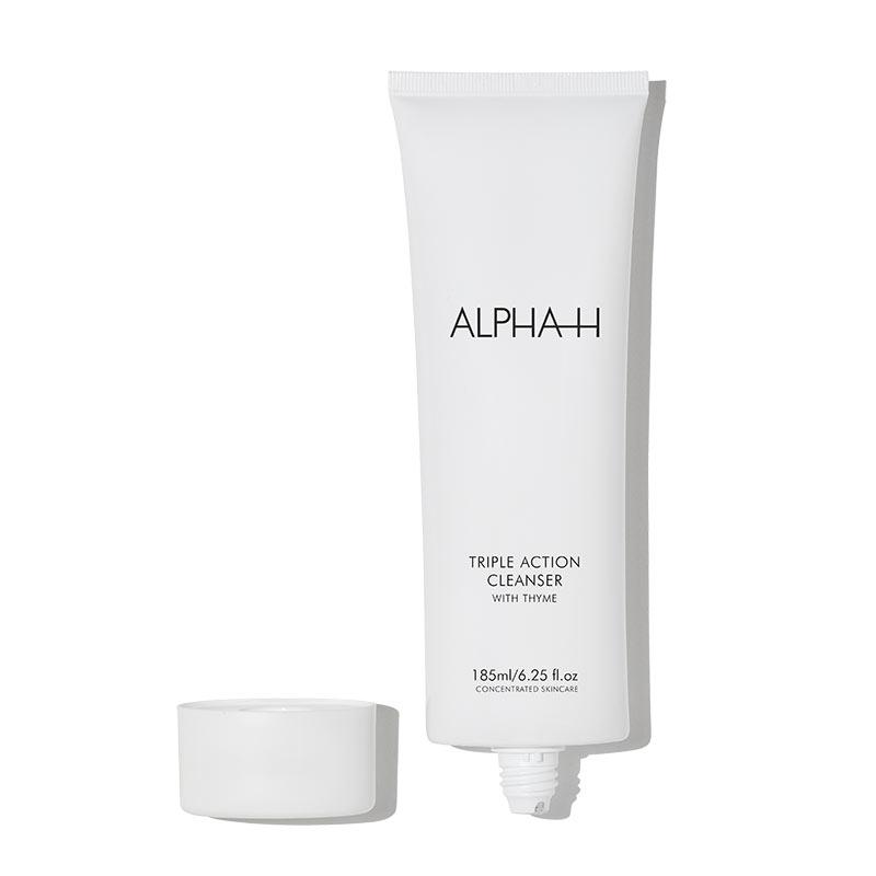 Alpha H Triple Action Cleanser with Thyme - Deep Pore Cleansing & Exfoliating Face Wash for Acne-Prone Skin | Perfect for Daily Skincare Routine & Makeup Removal