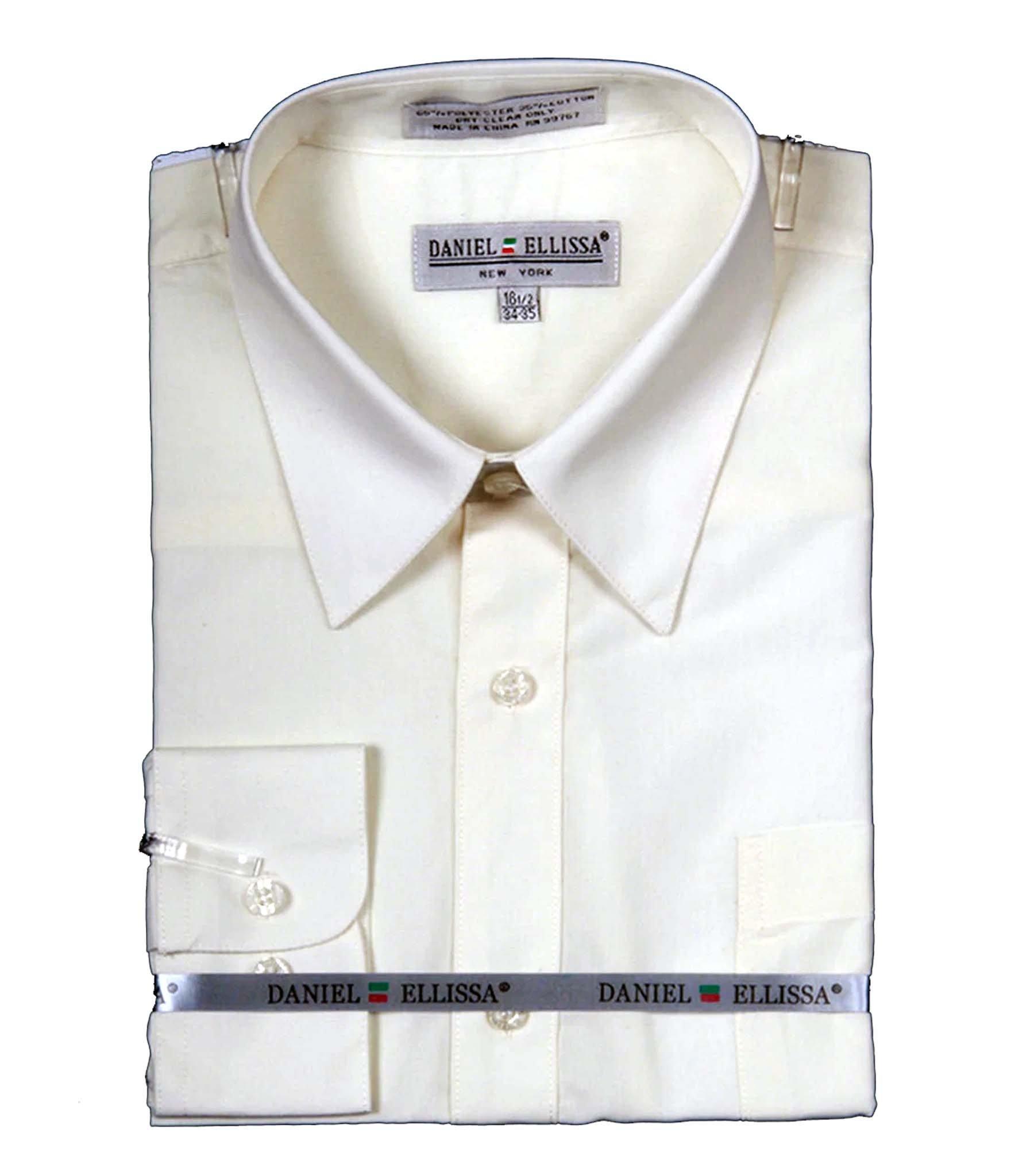 Premium Men's Convertible Cuff Dress Shirt - Classic Ivory Business Casual Shirt for Office, Weddings & Formal Events
