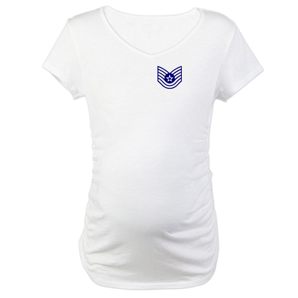 USAF TSgt E-6 Maternity T-Shirt - Comfortable Cotton Maternity Tee for Pregnant Military Moms | Perfect for Pregnancy Announcements, Baby Showers & Military Apparel