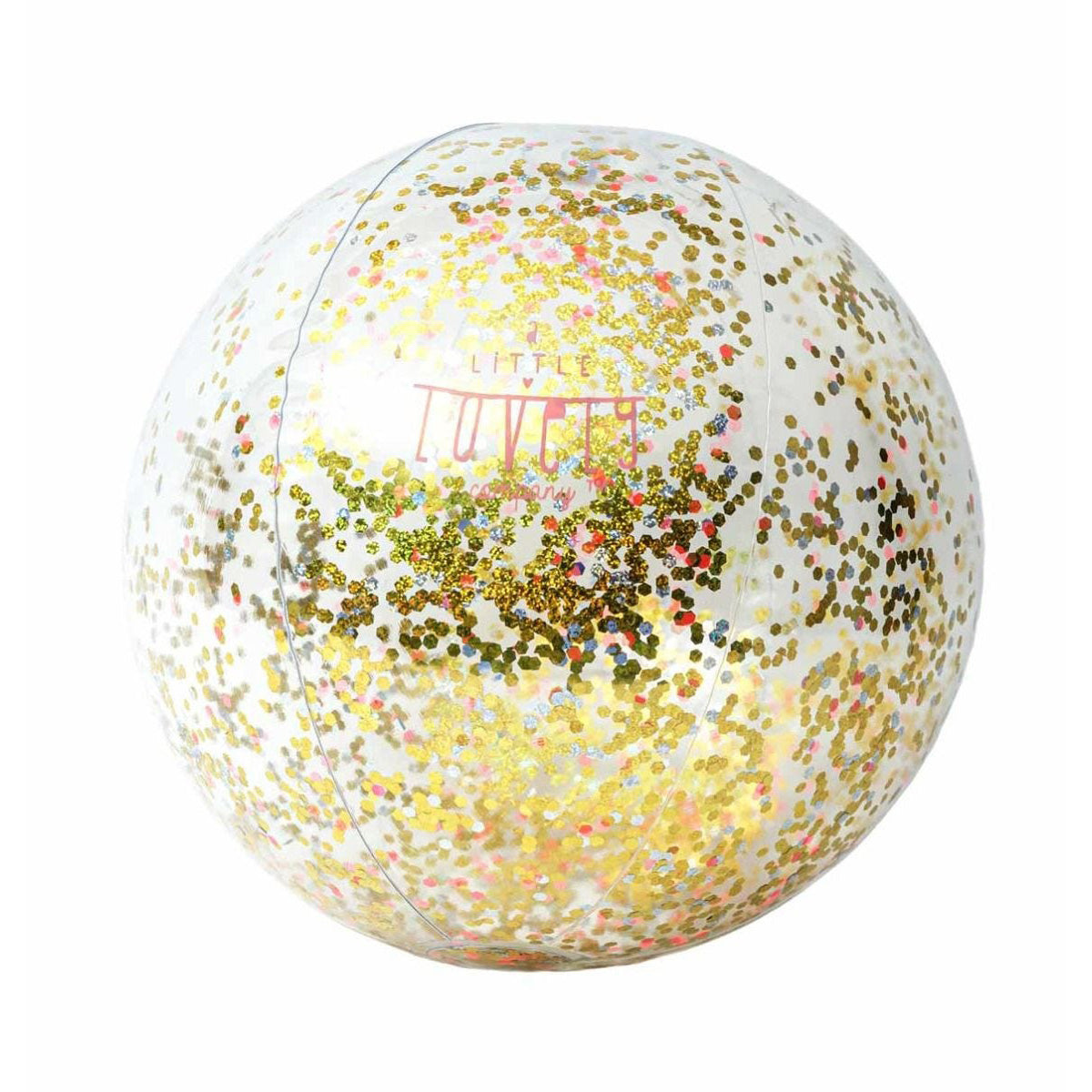 **A Little Lovely Company Glitter Inflatable Beach Ball for Kids - Fun Pool, Beach & Outdoor Party Games**