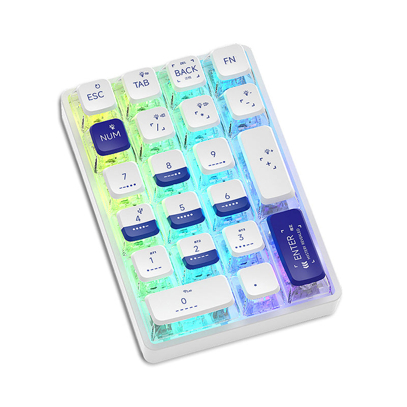 LEOBOG K21 Wireless Mechanical Number Pad with Pudding Keycaps - Portable Numpad for Office, Gaming & Data Entry (Black)