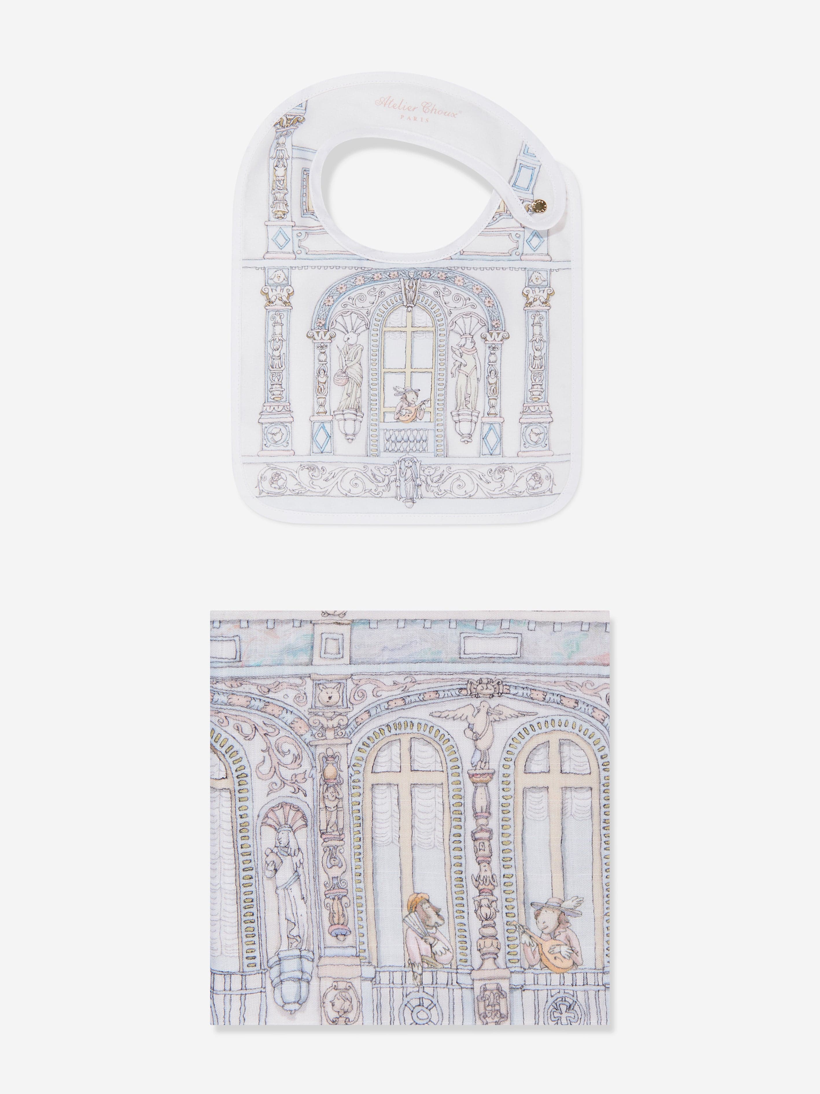 Atelier Choux Baby Château Choux™ Carré & Satin Bib Set - Premium Multicolor Baby Bibs for Feeding, Drooling & Photo Shoots - Soft & Stylish Newborn Essentials