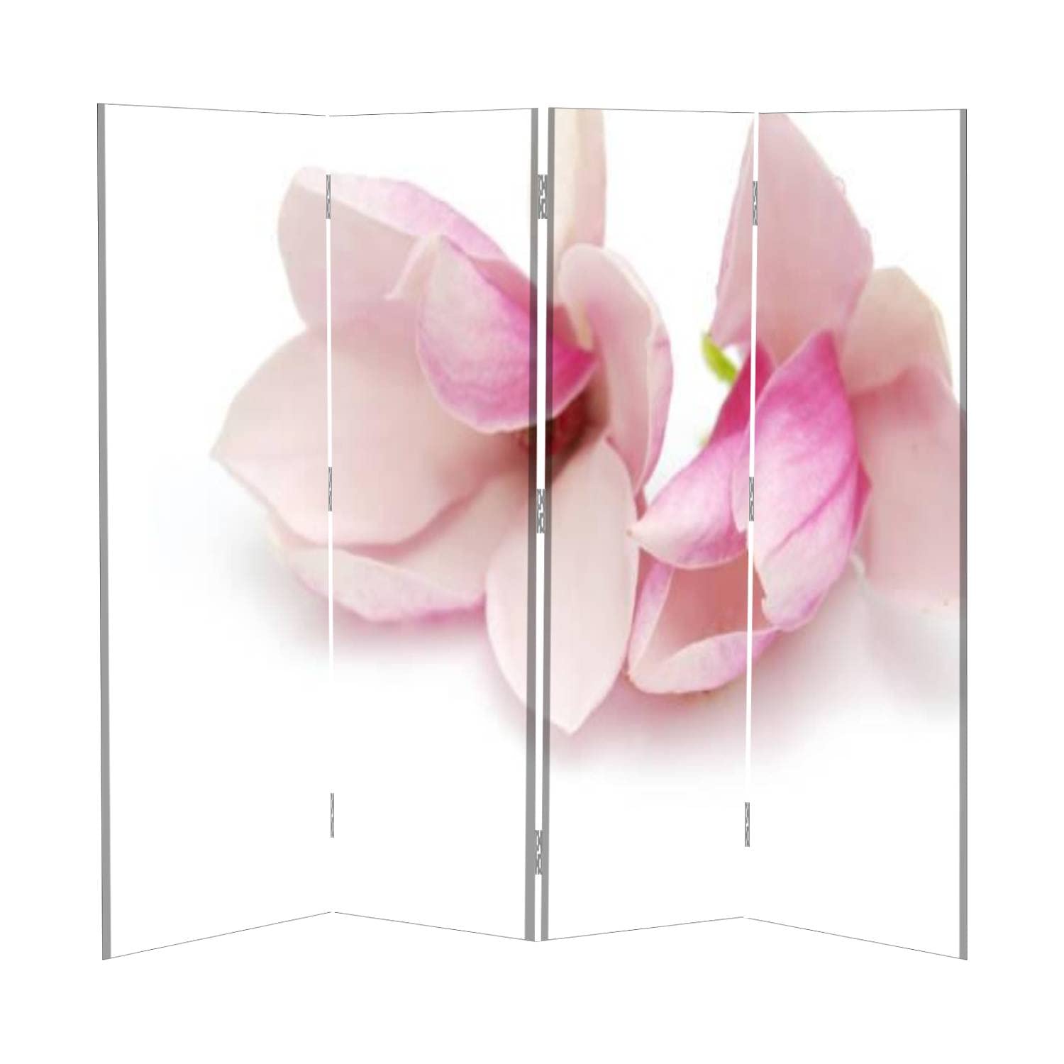 Magnolia Flower Folding Room Divider Screen - Freestanding Privacy Partition for Indoor & Outdoor Use - Decorative Protective Wall Separator for Home, Office, and Event Spaces