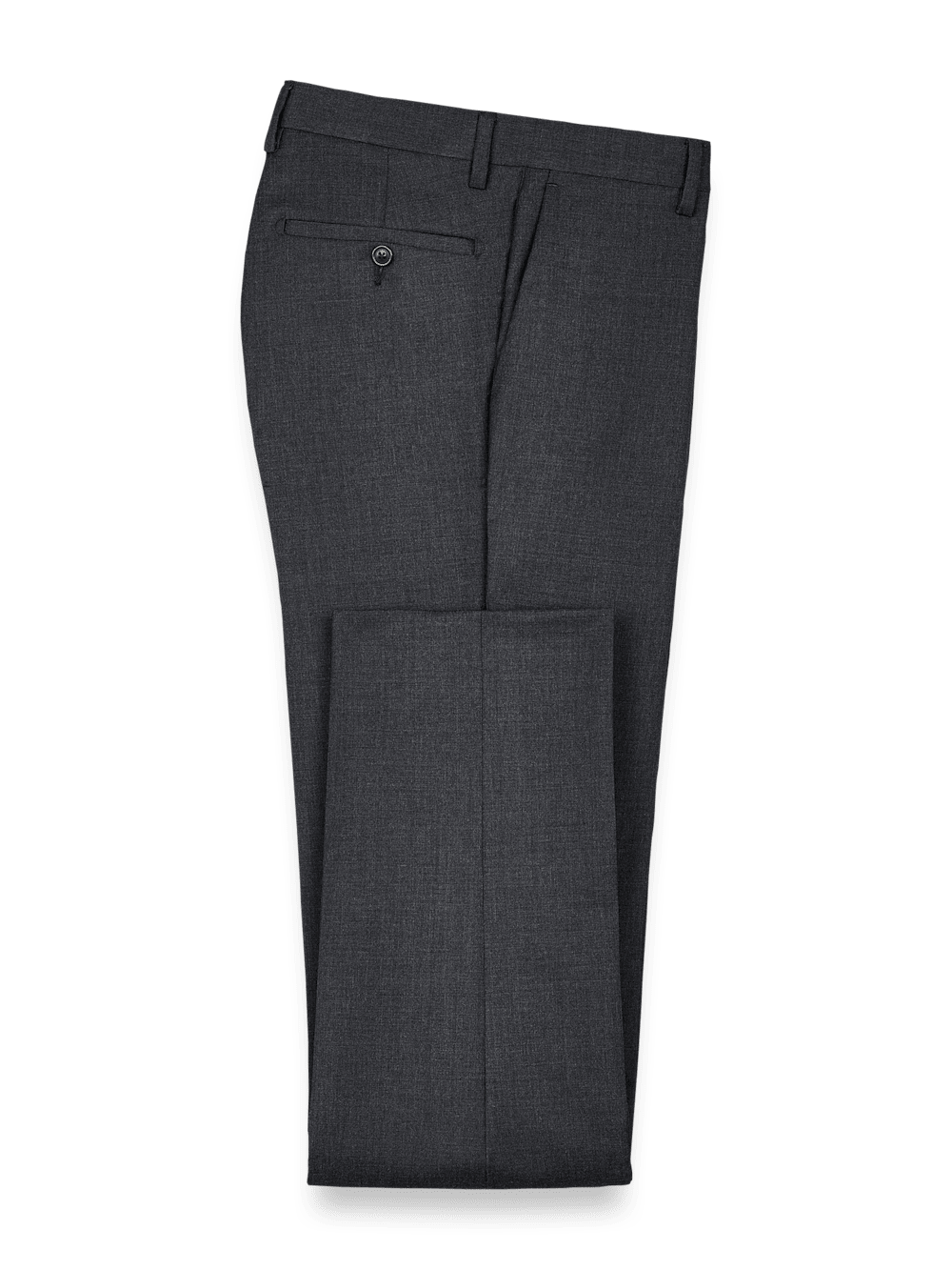 Premium Wool Gabardine Dress Pants for Men - Classic Charcoal Gray - Perfect for Office, Business Meetings & Formal Occasions